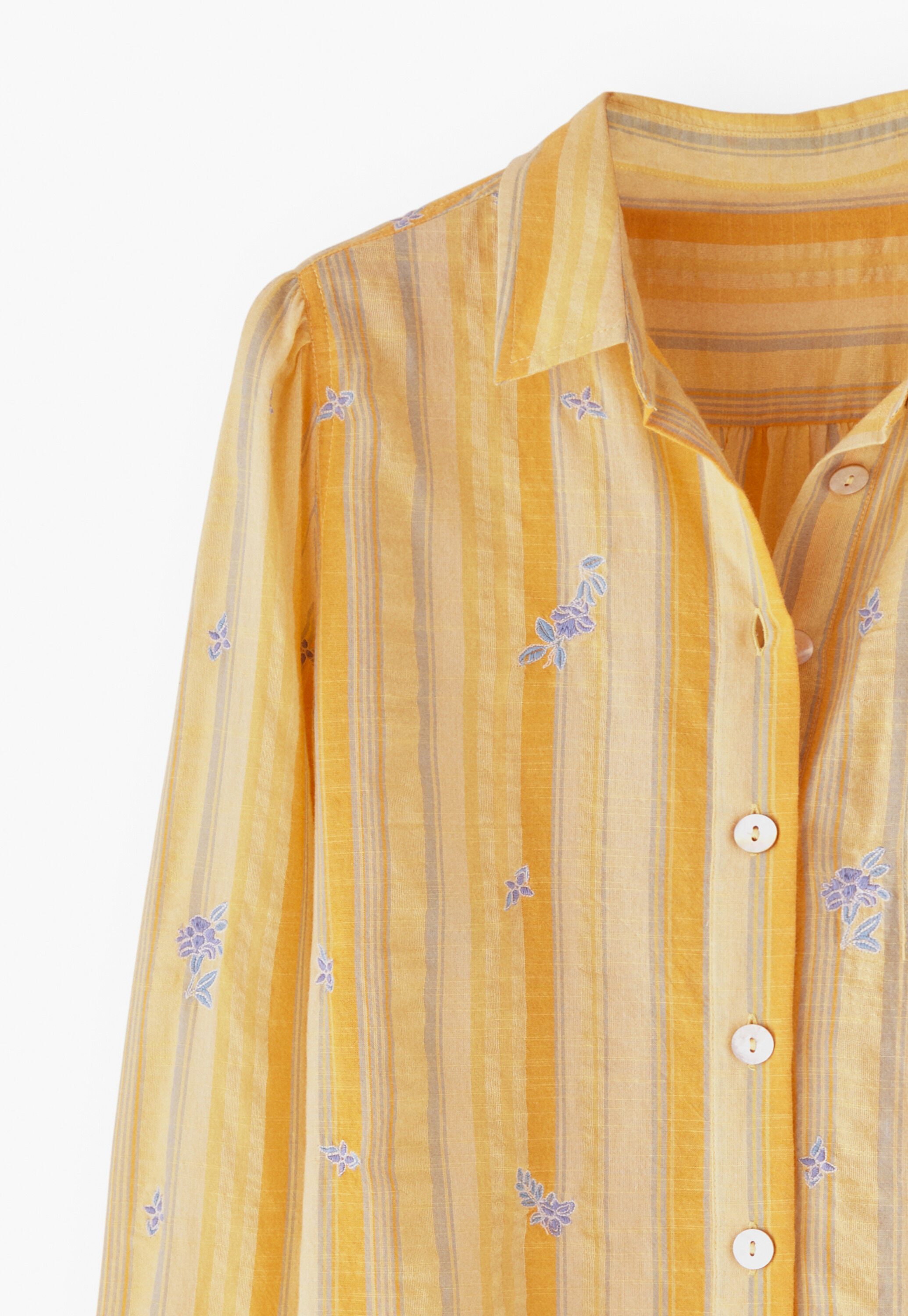 Embroidered striped shirt