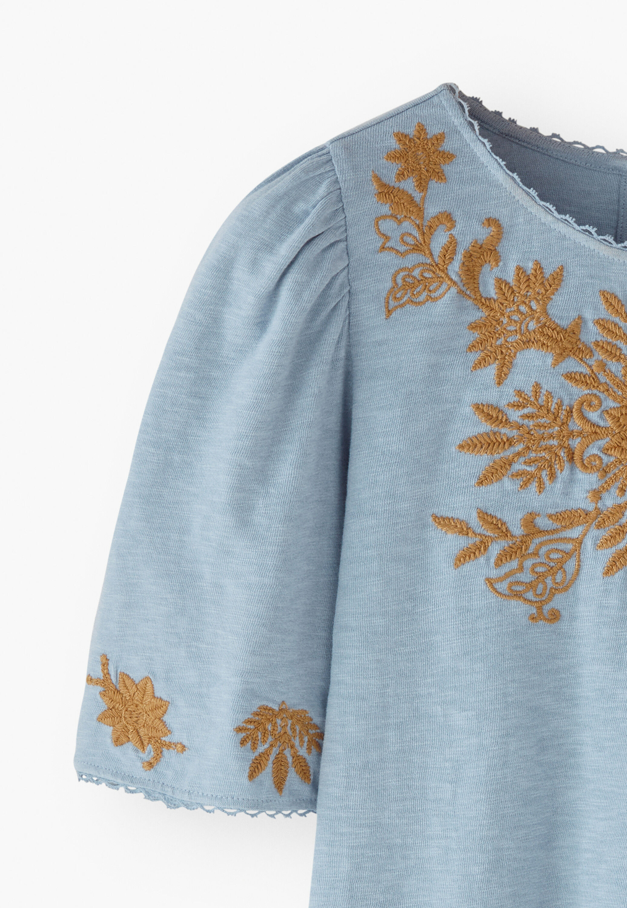 Frill-sleeve jersey top