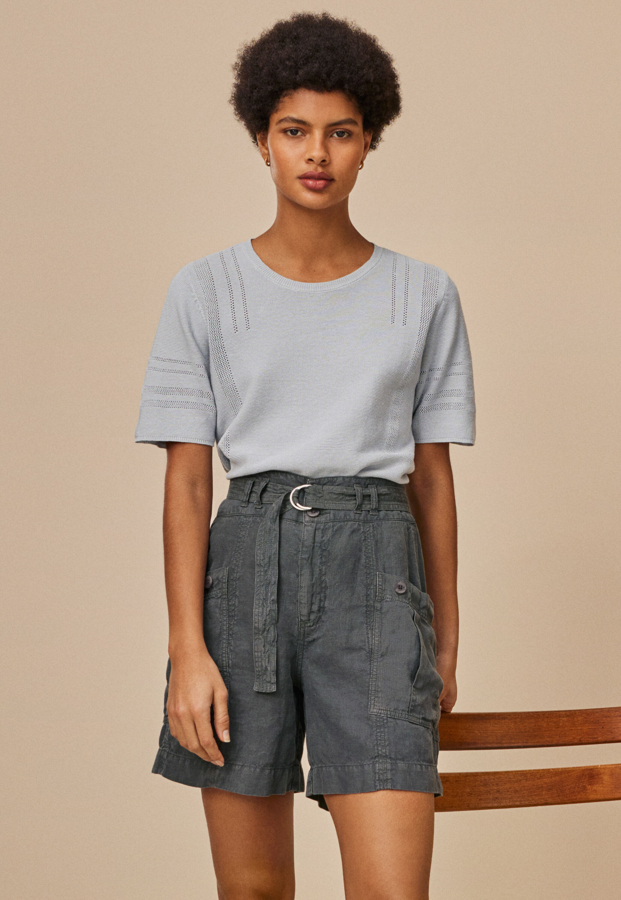High-waisted shorts
