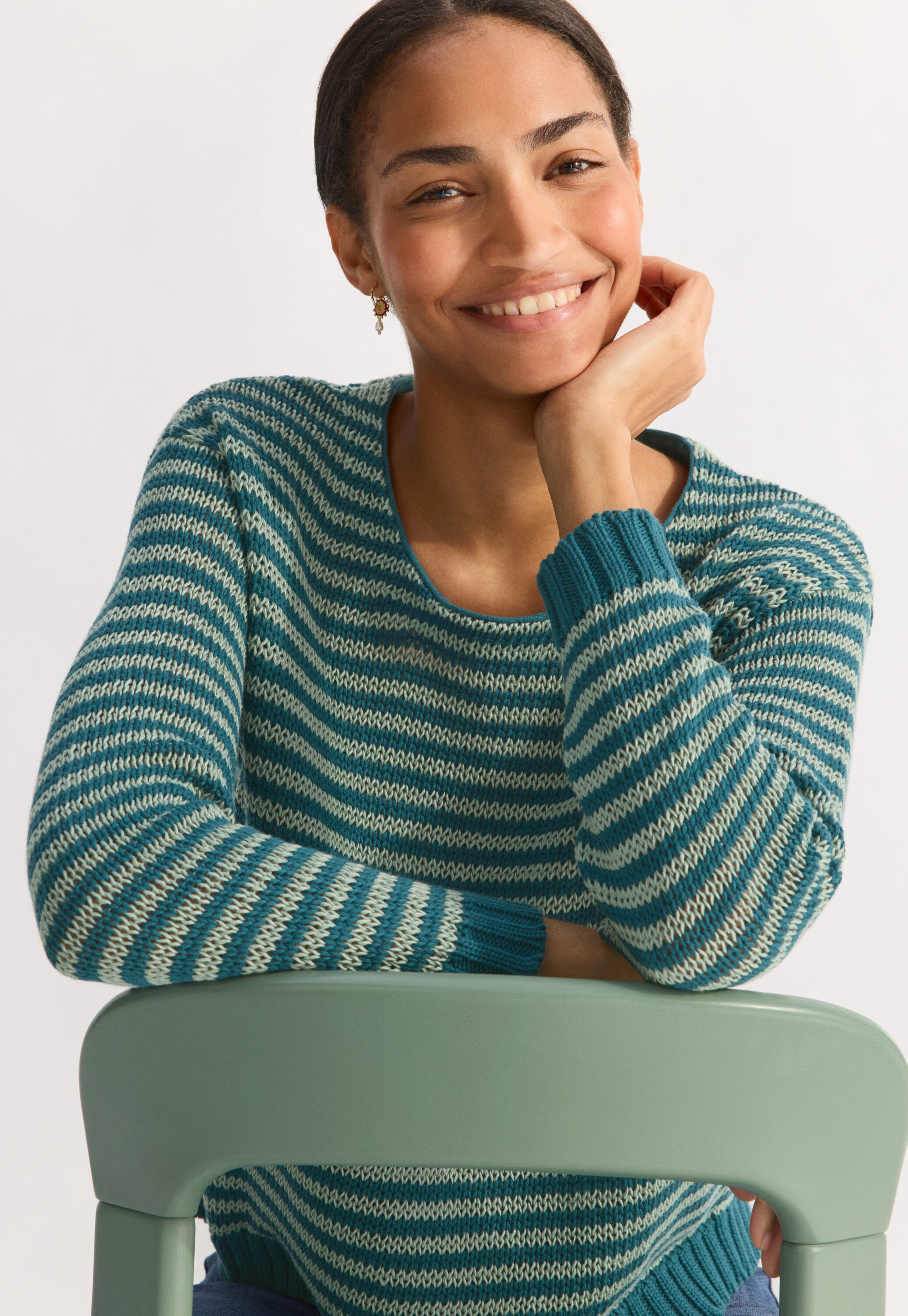 Striped crew-neck sweater