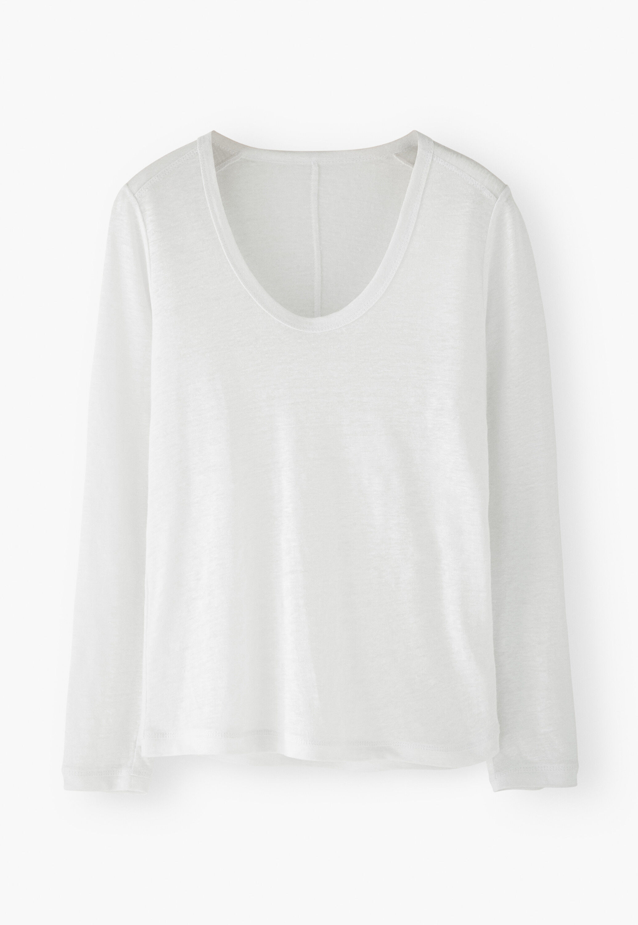 Long-sleeved scoop-neck top
