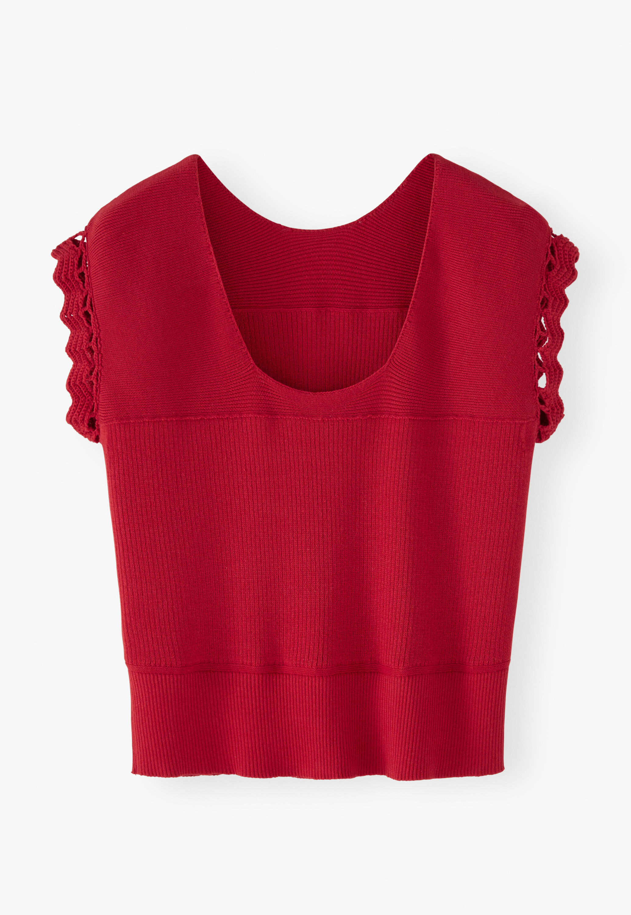 Crochet-trim vest