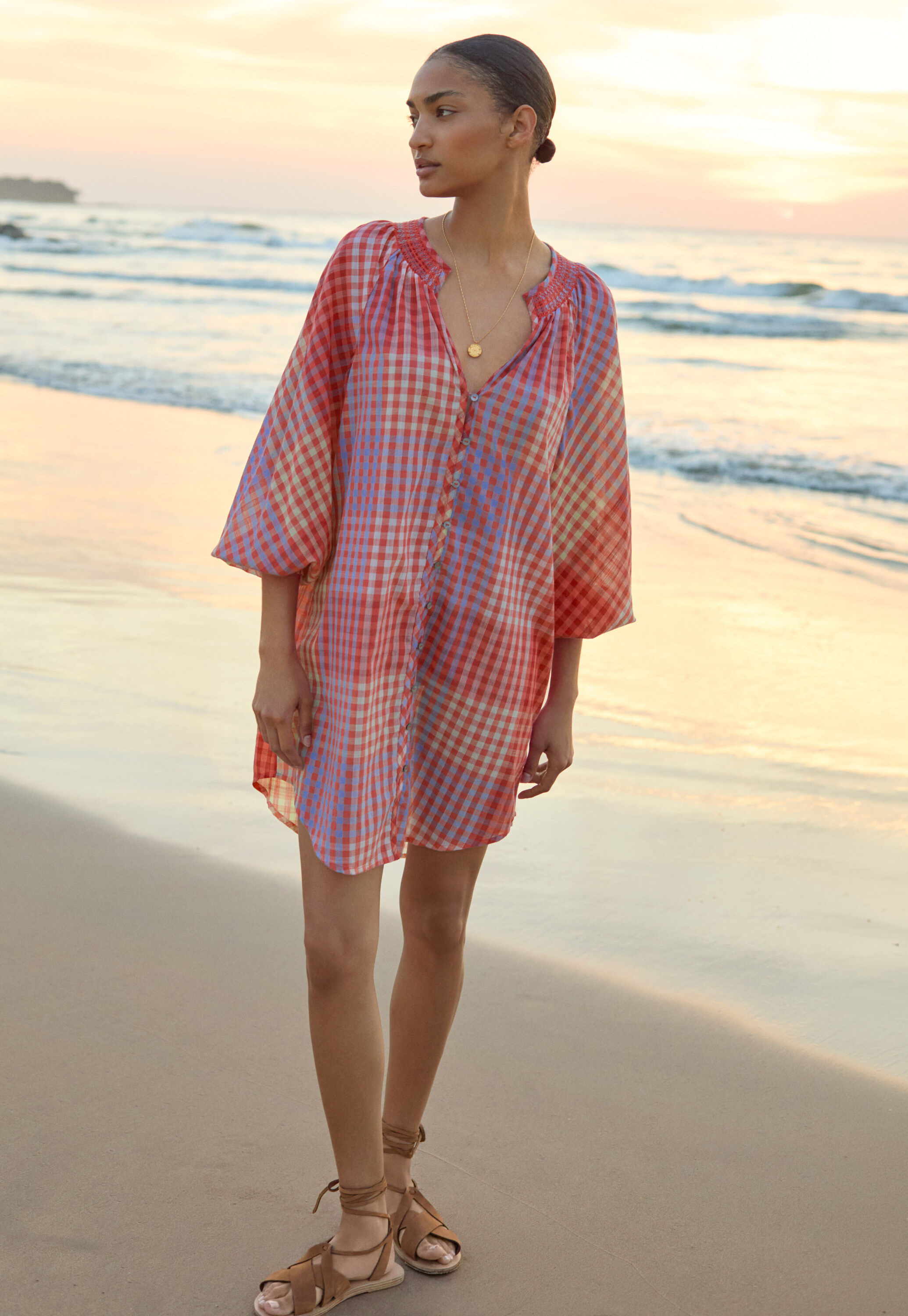 Checked shirtdress