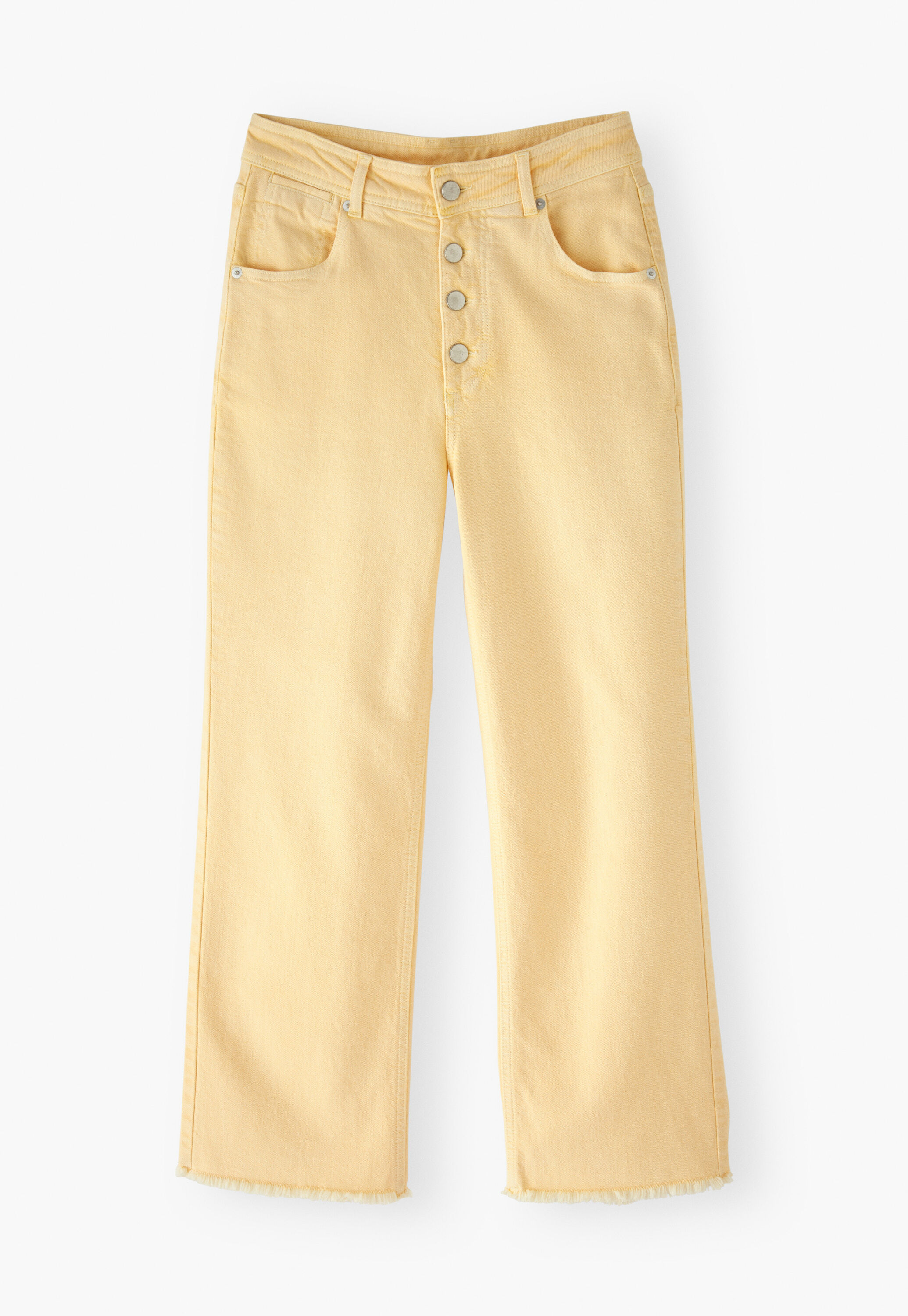 Straight-leg let-down hem jeans
