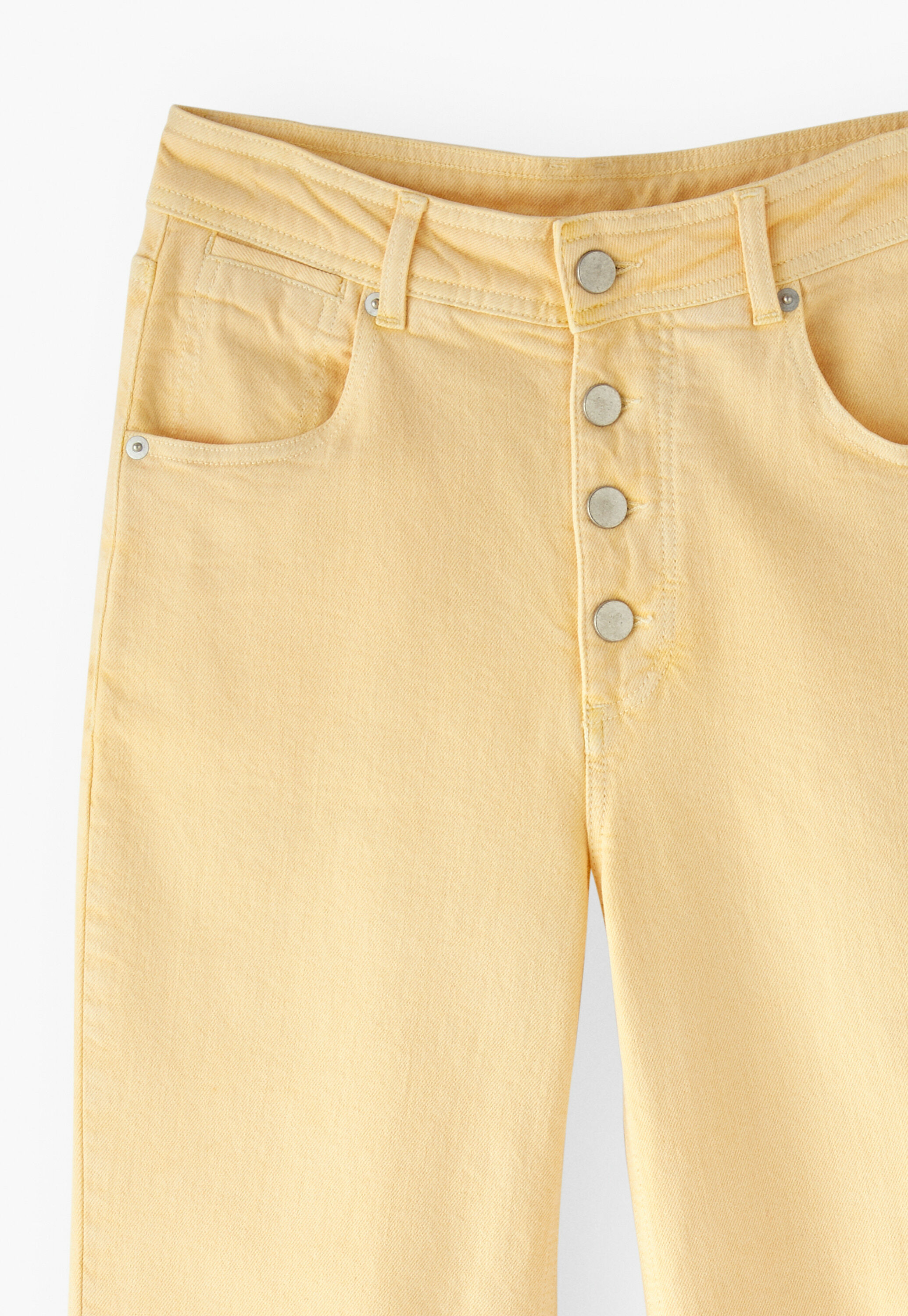 Straight-leg let-down hem jeans