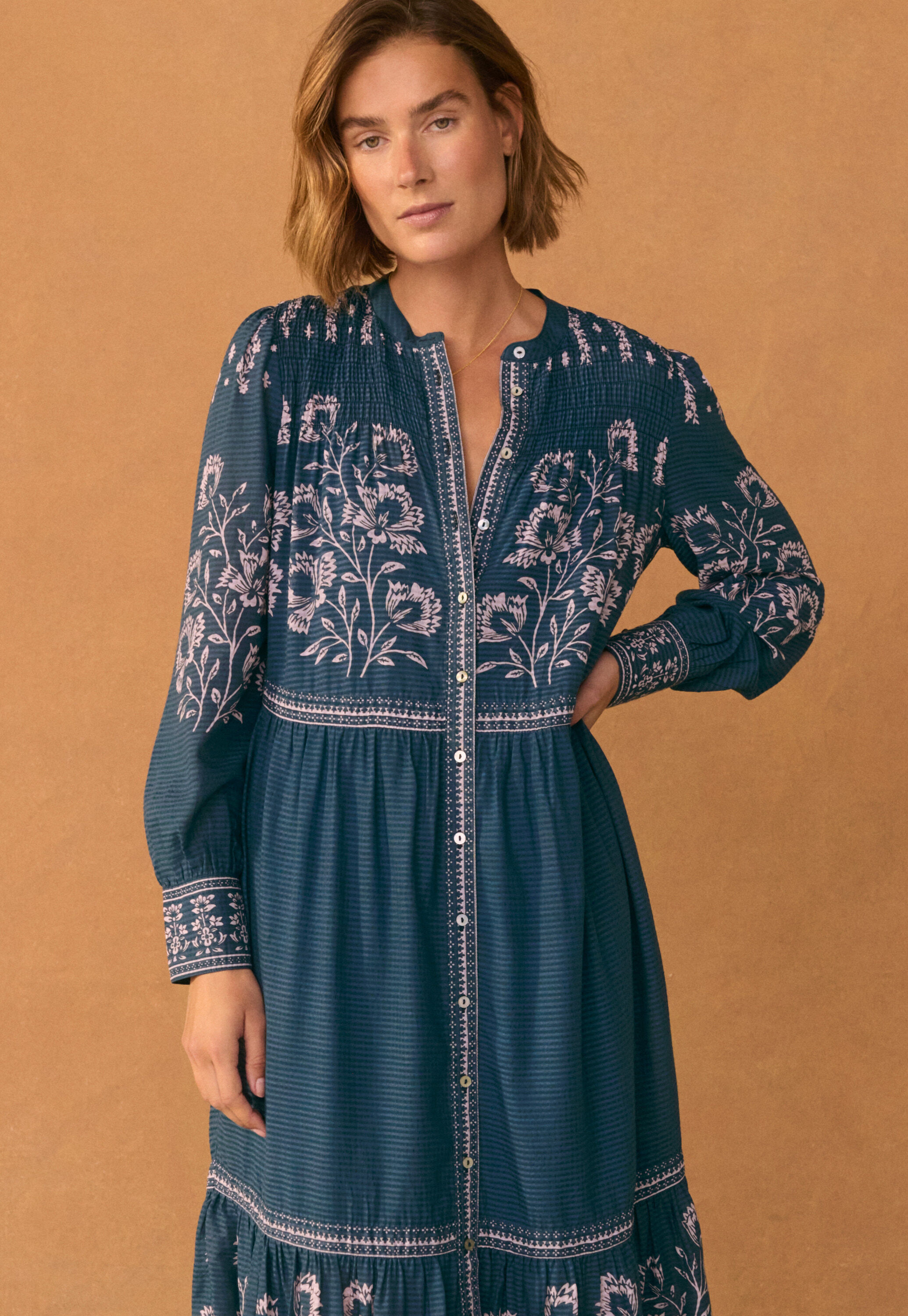 Printed tiered dress