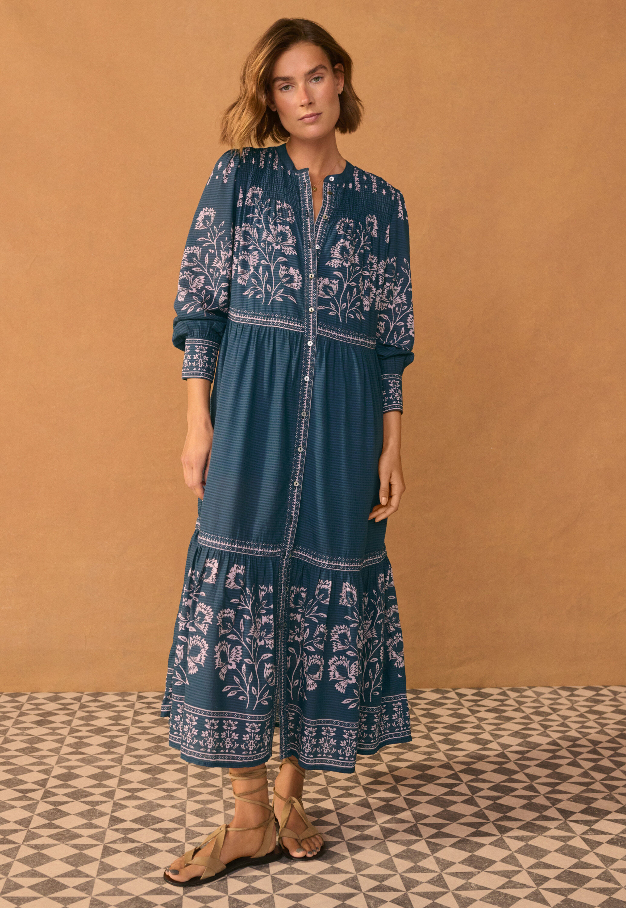 Printed tiered dress