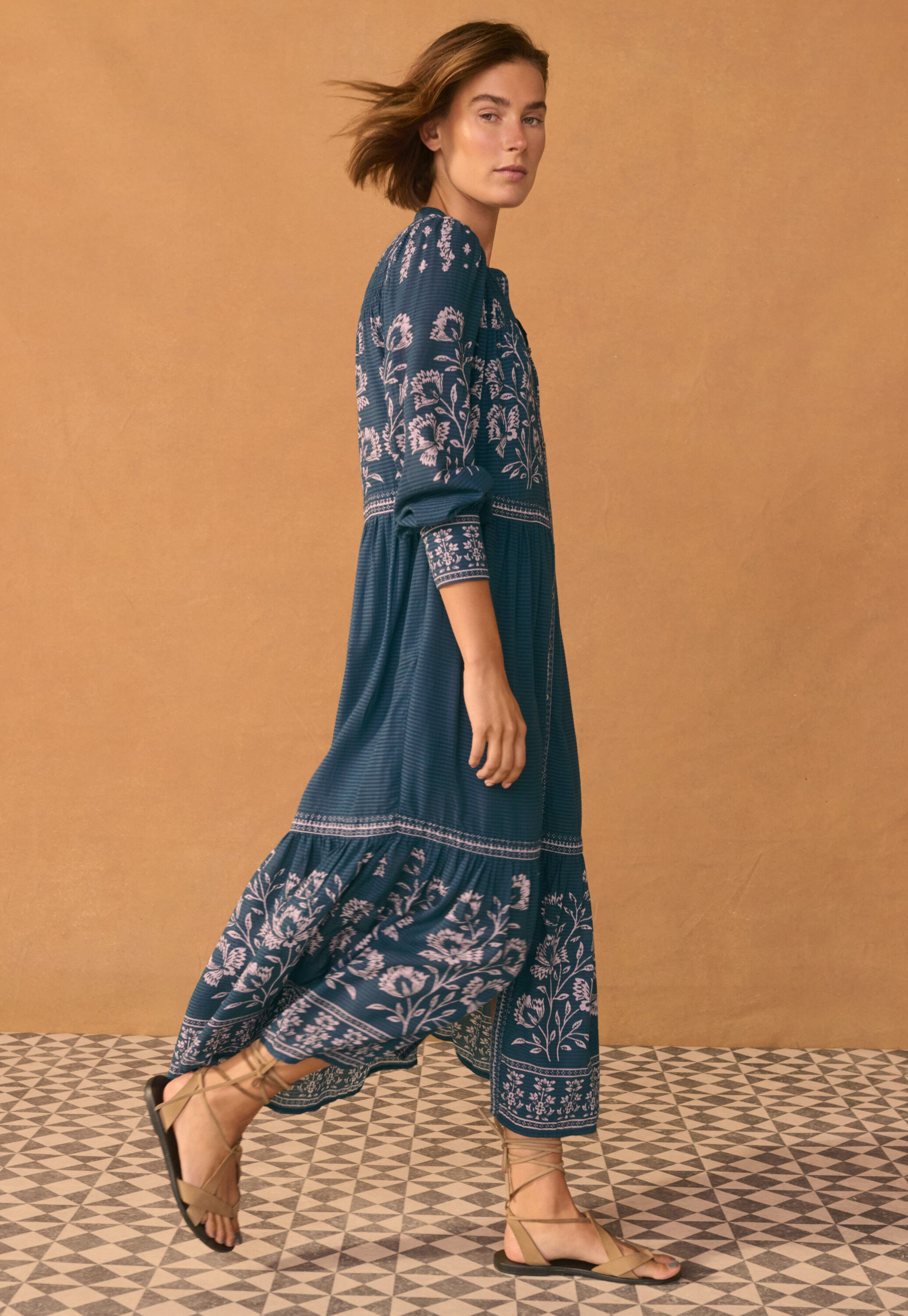 Printed tiered dress