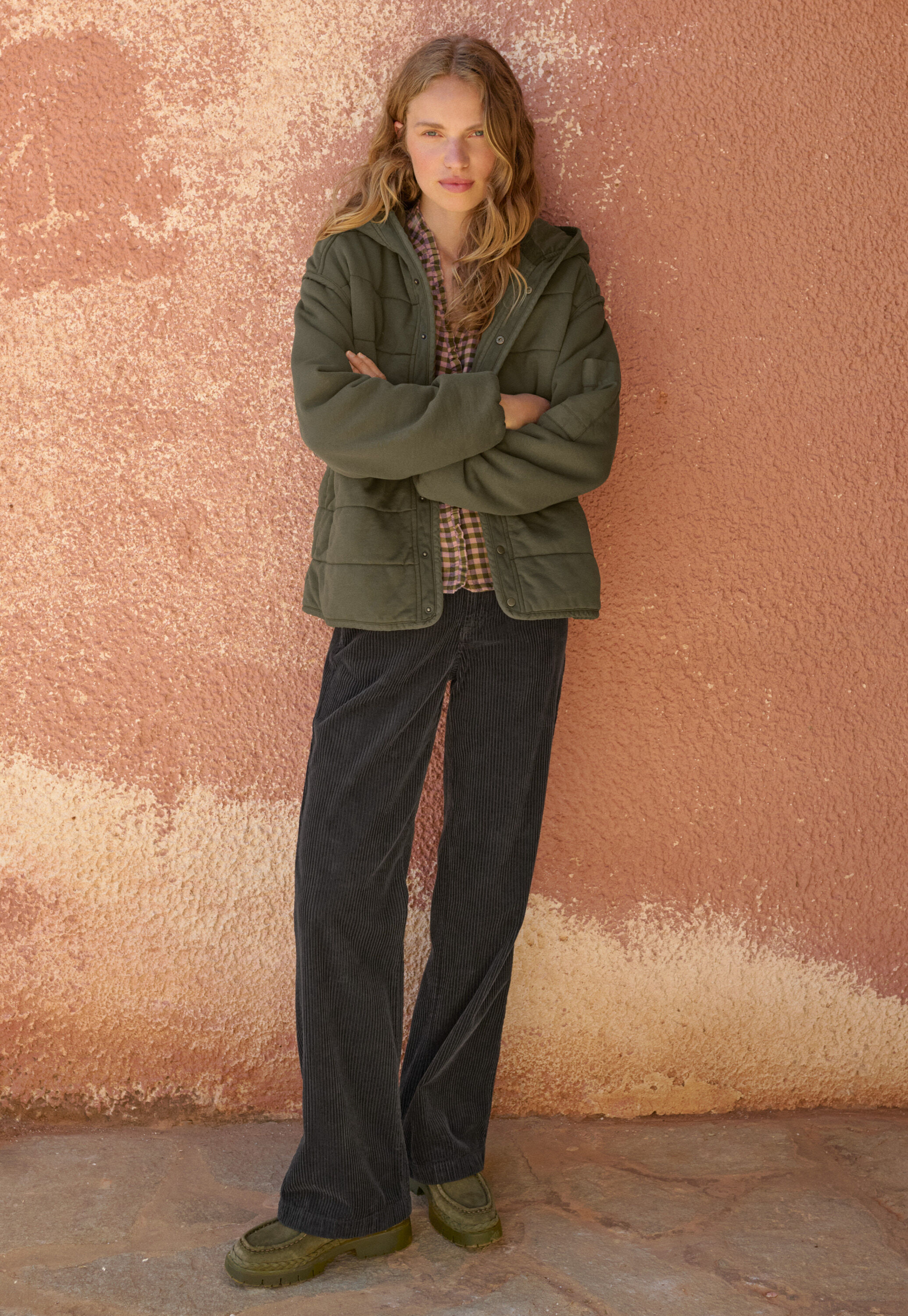 Straight-leg cord trousers