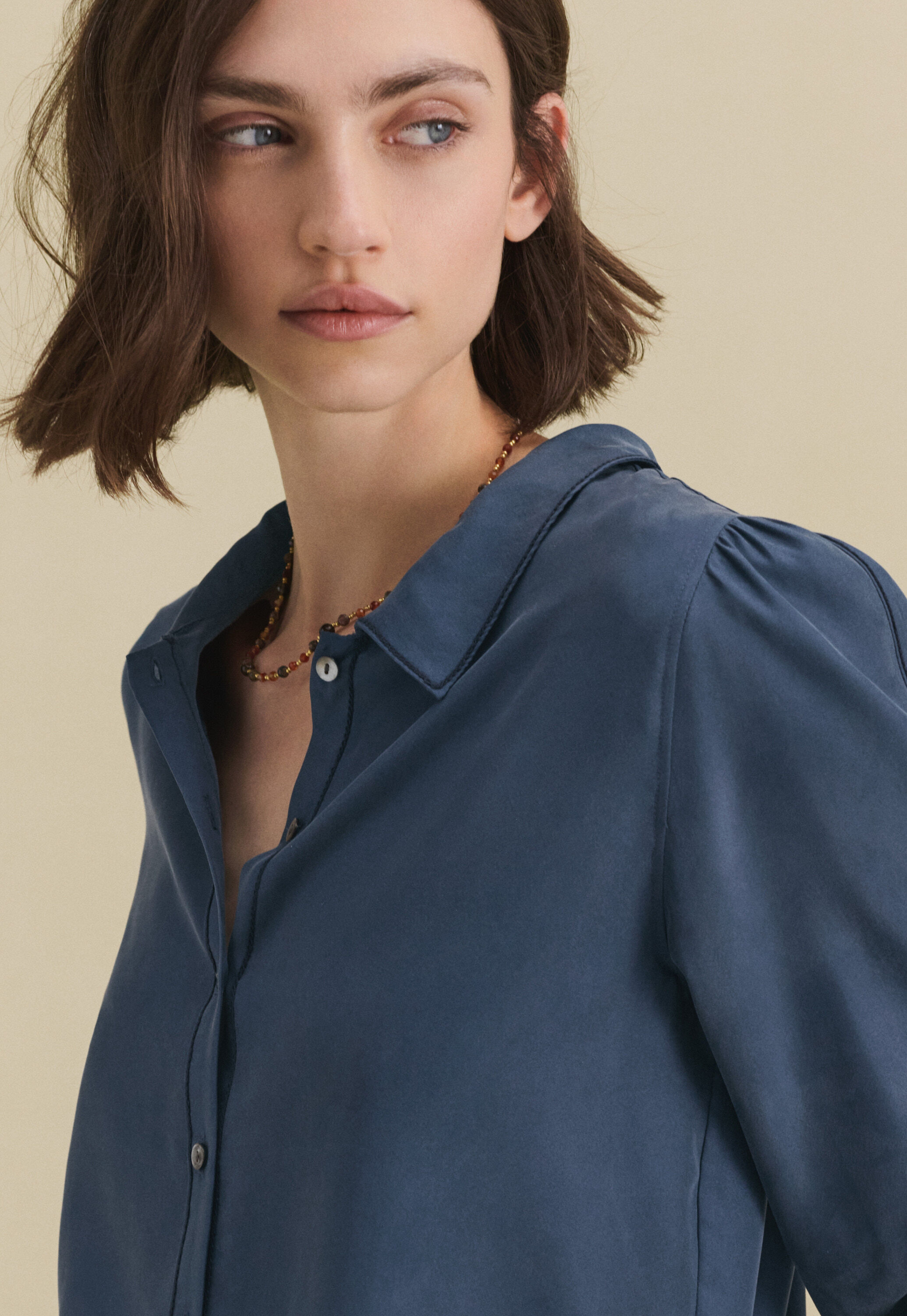 Stitch-detail blouse
