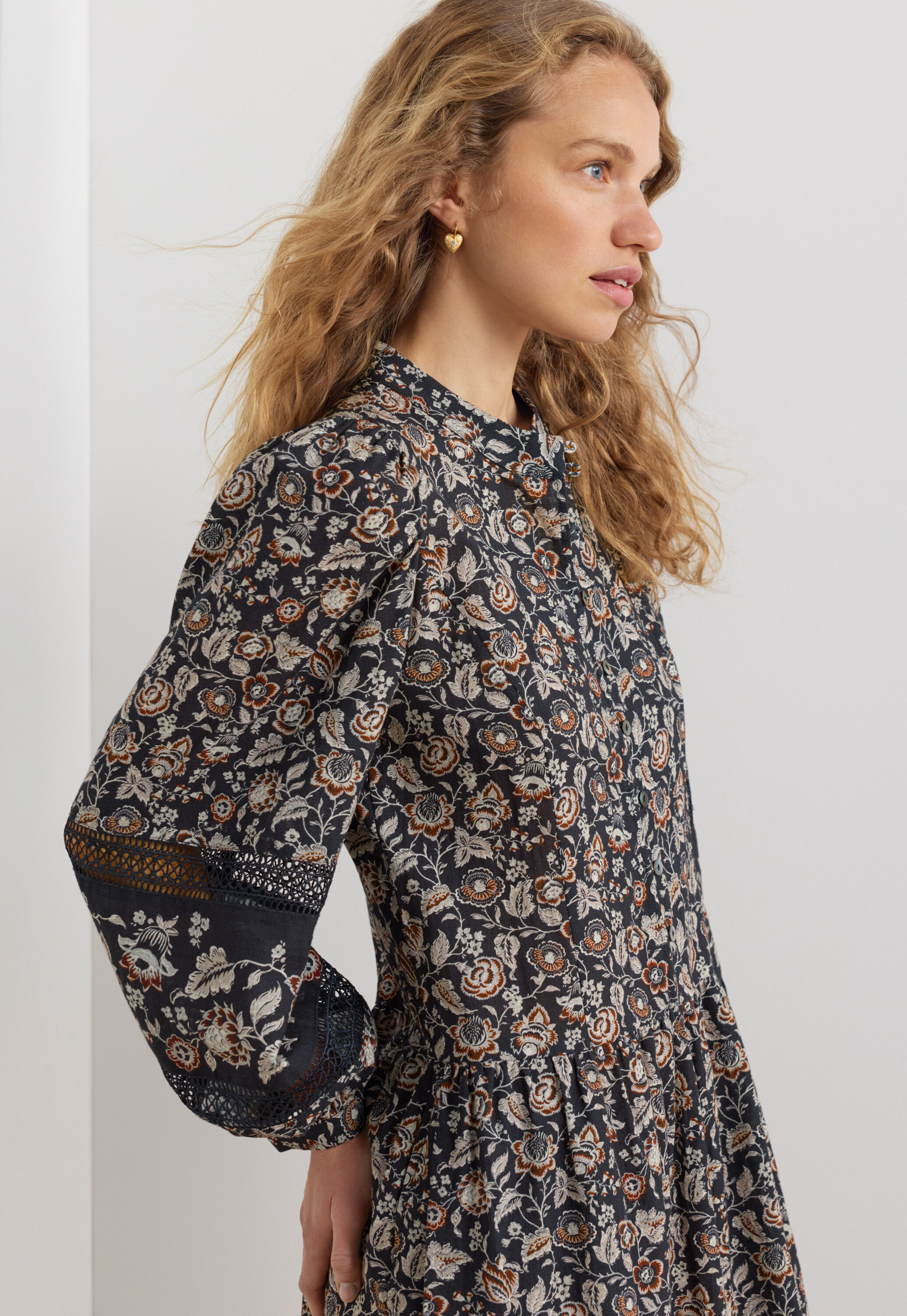 Dropped waist printed dress