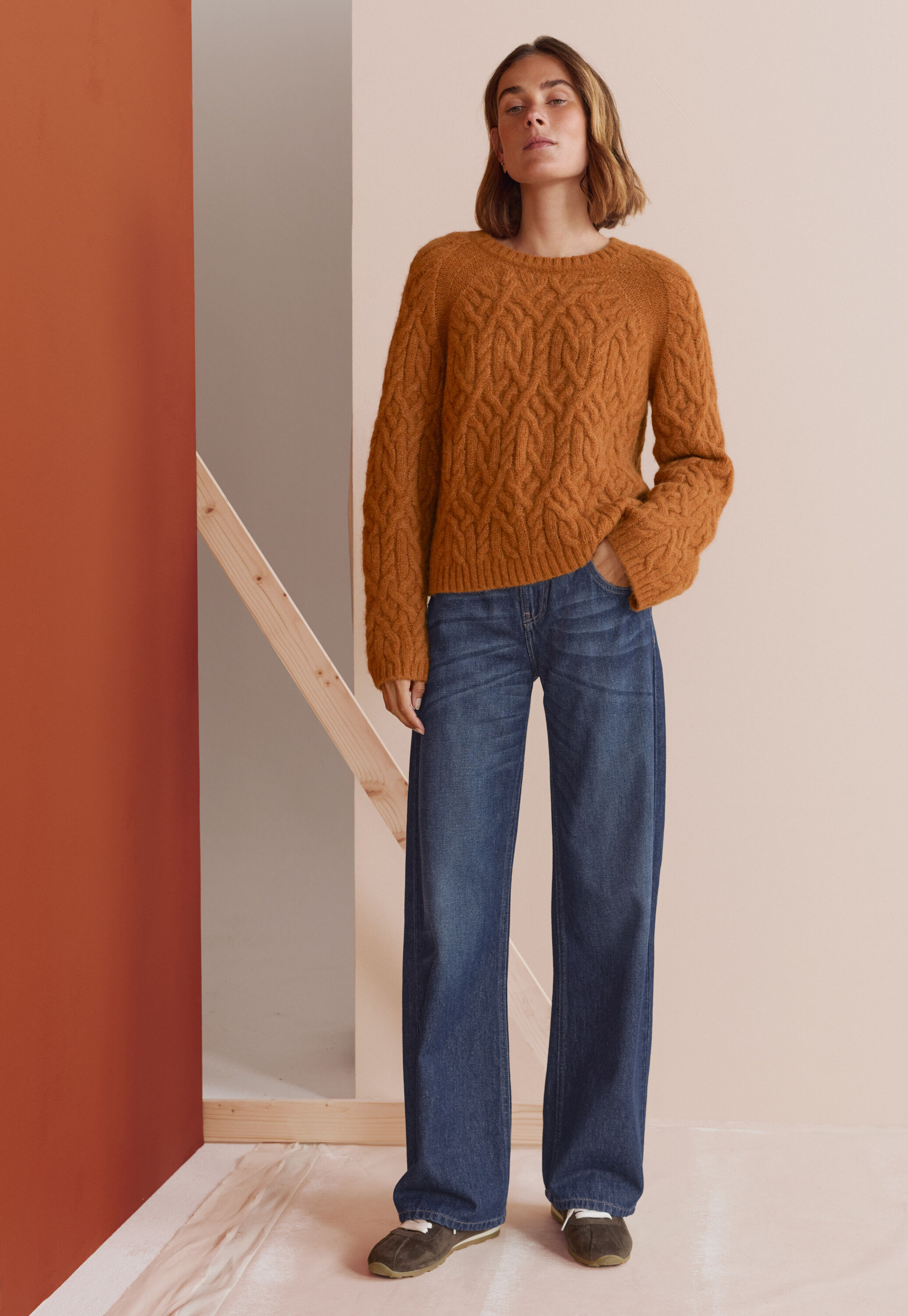 Cable-stitch sweater