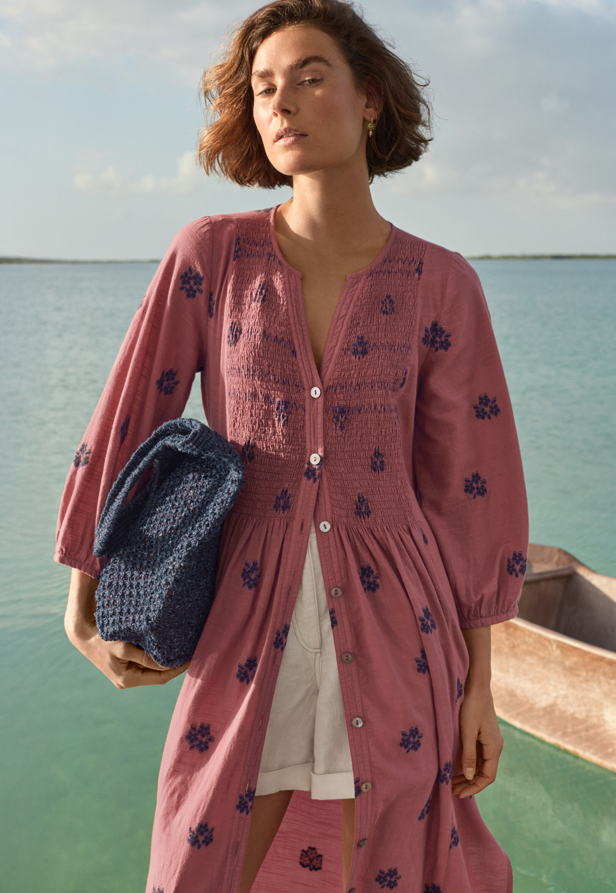 Clipped jacquard dress