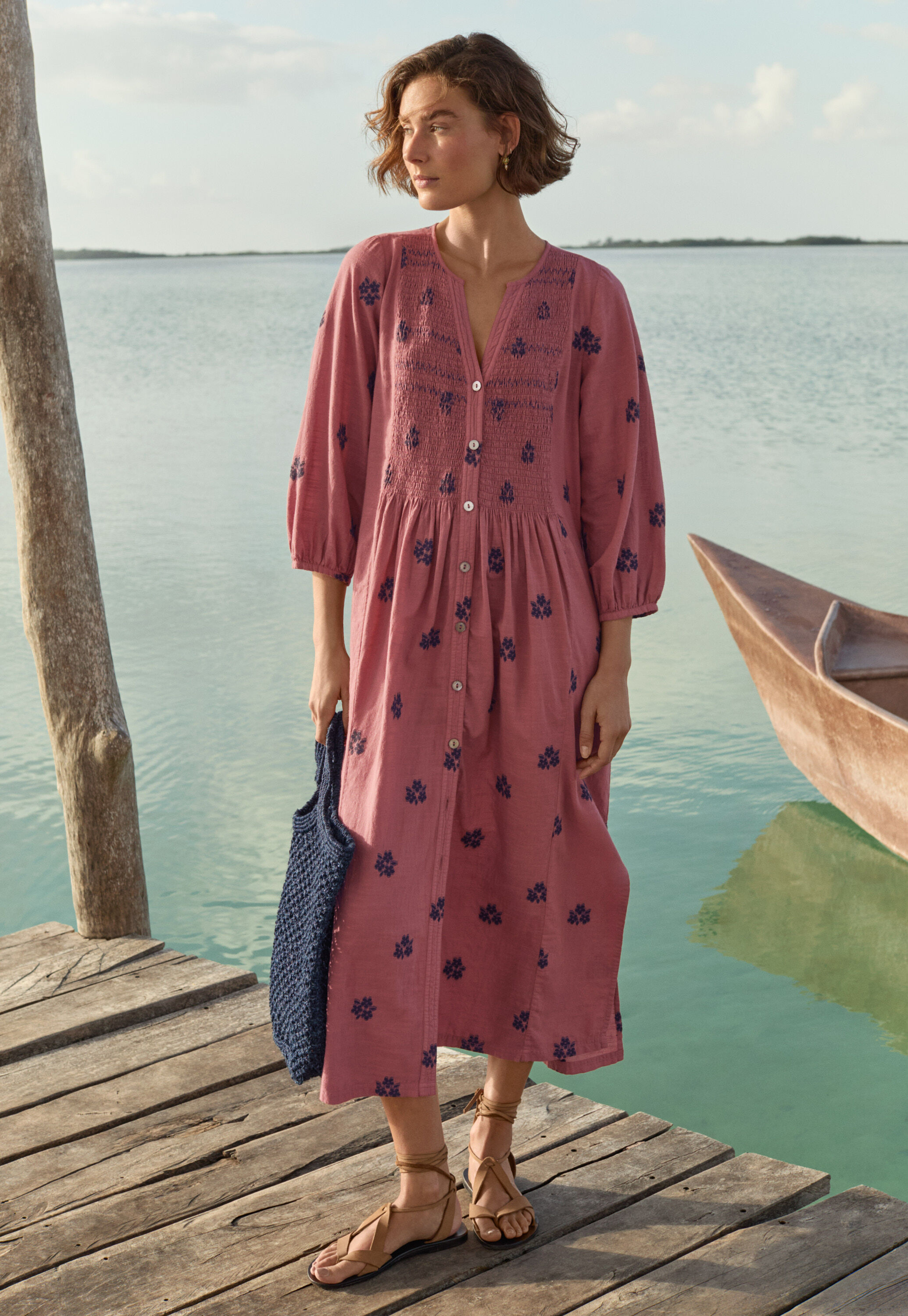 Clipped jacquard dress