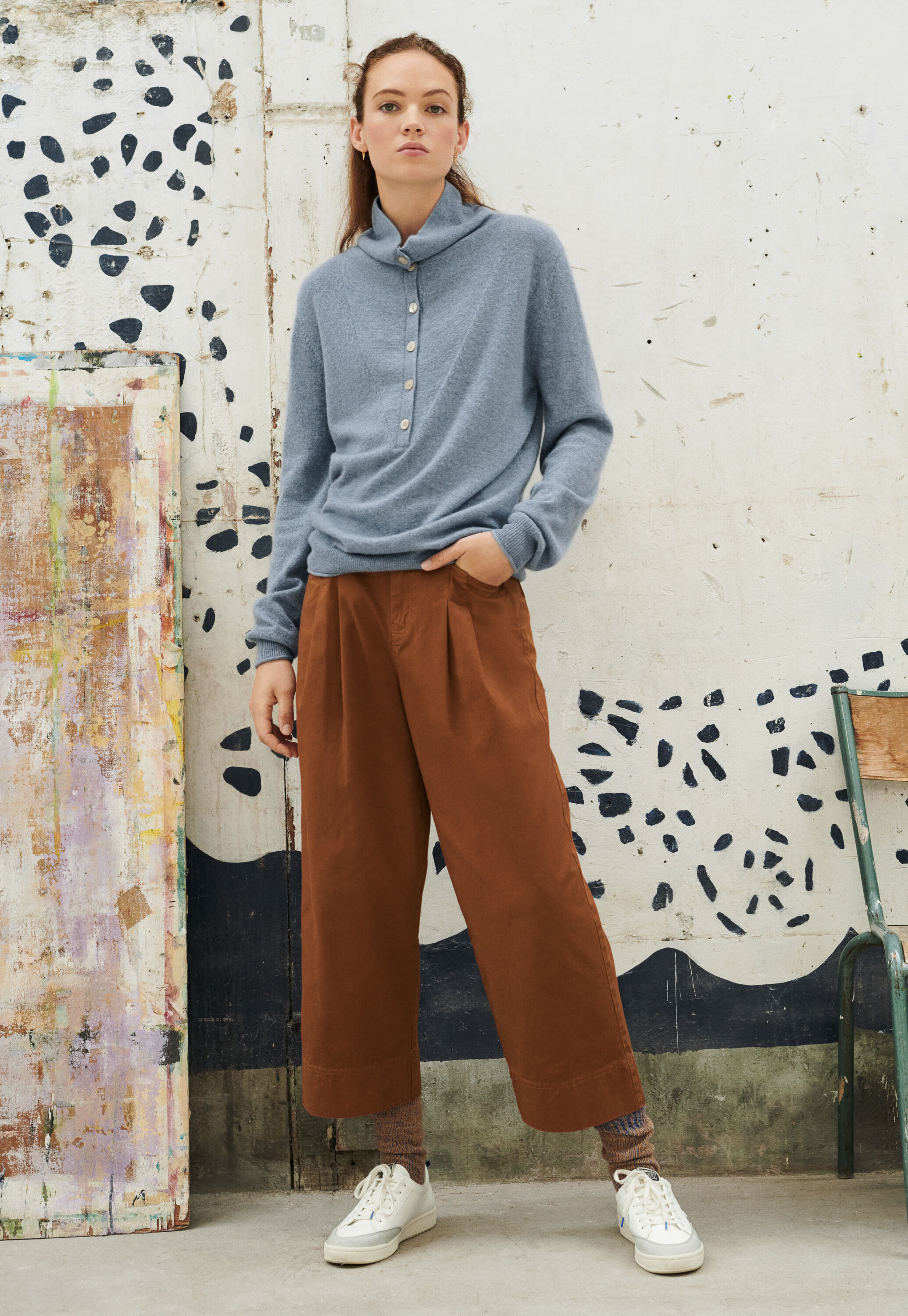 Stitch-detail trousers