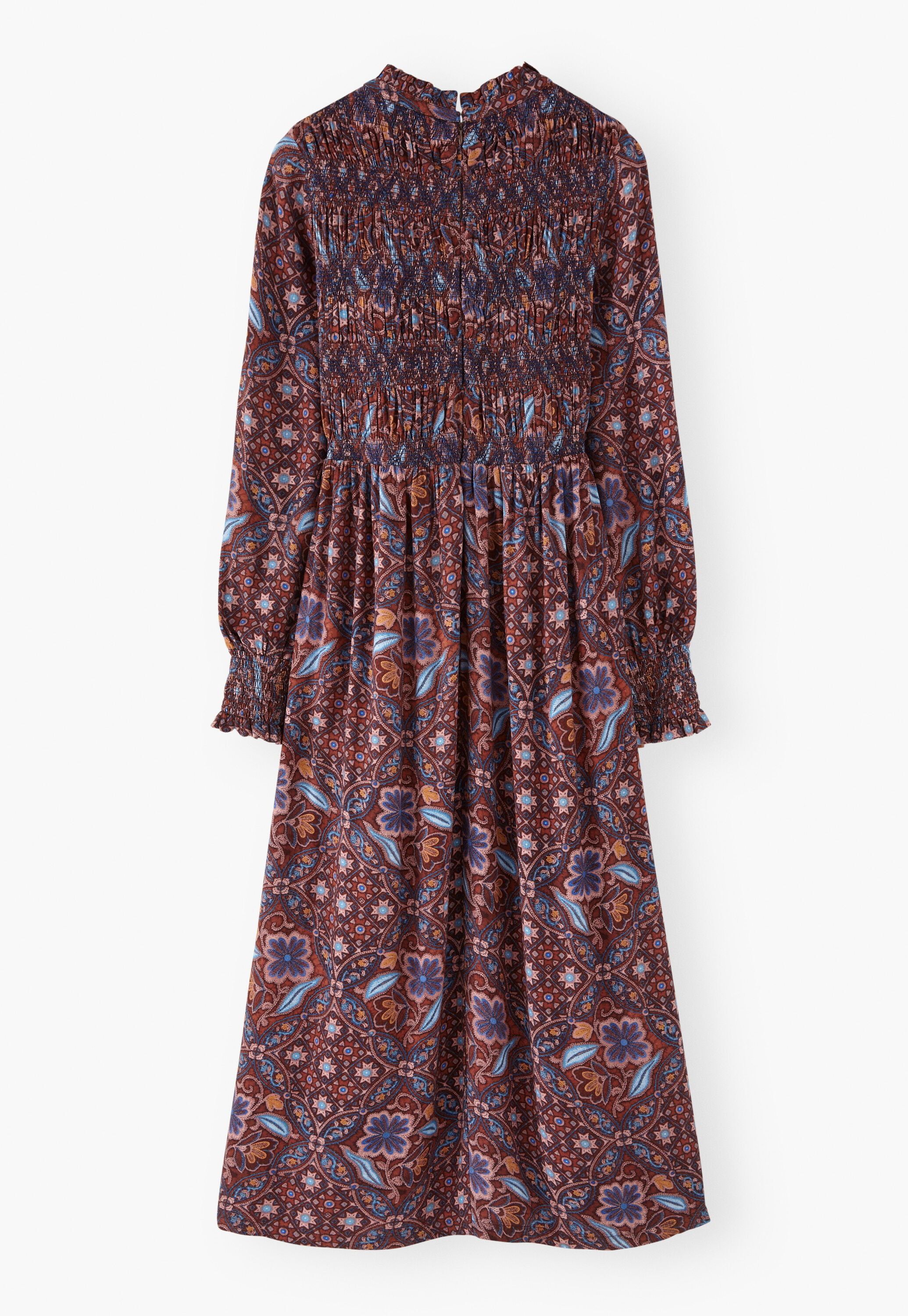 Printed shirring dress