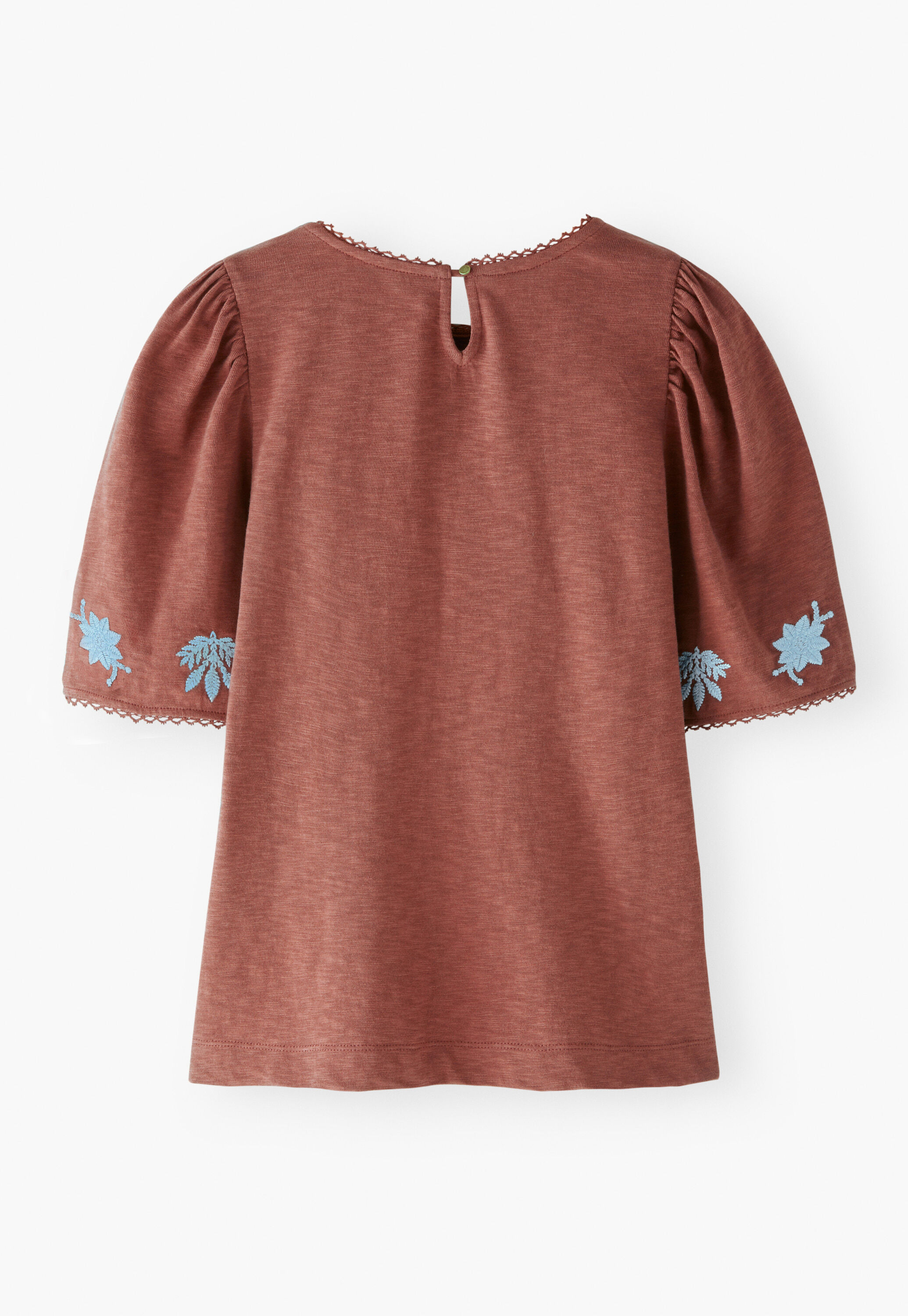 Frill-sleeve jersey top