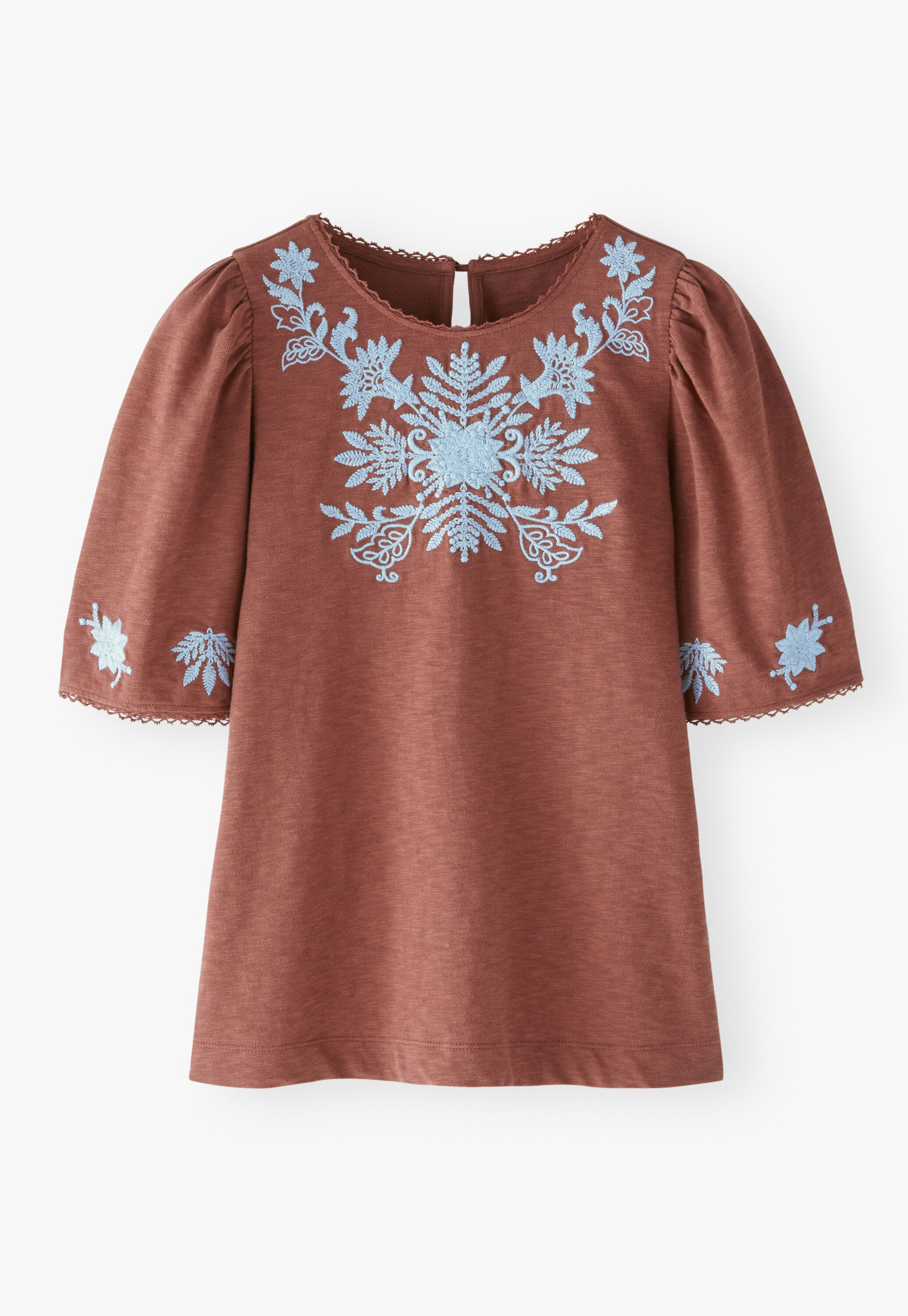 Frill-sleeve jersey top