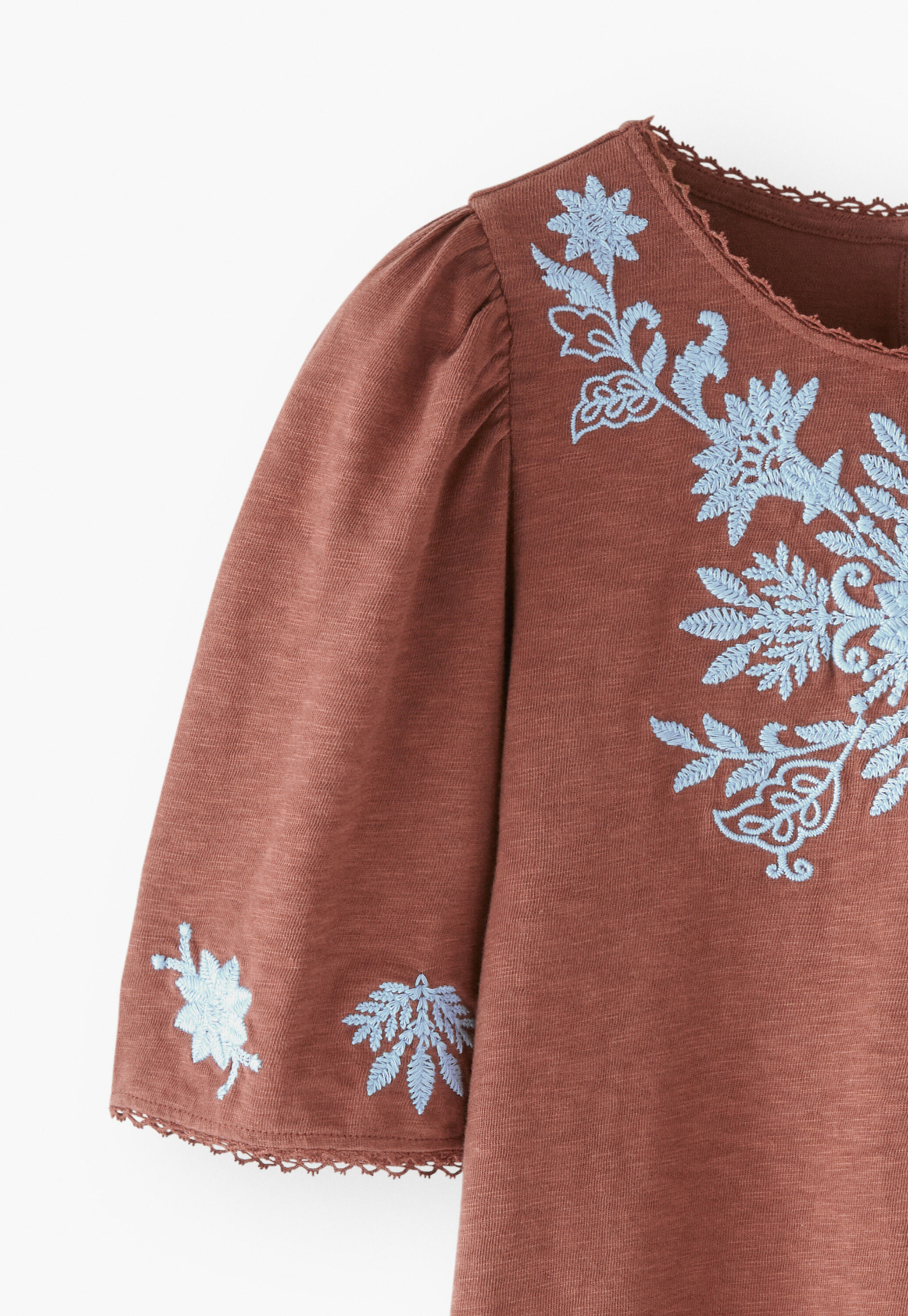 Frill-sleeve jersey top