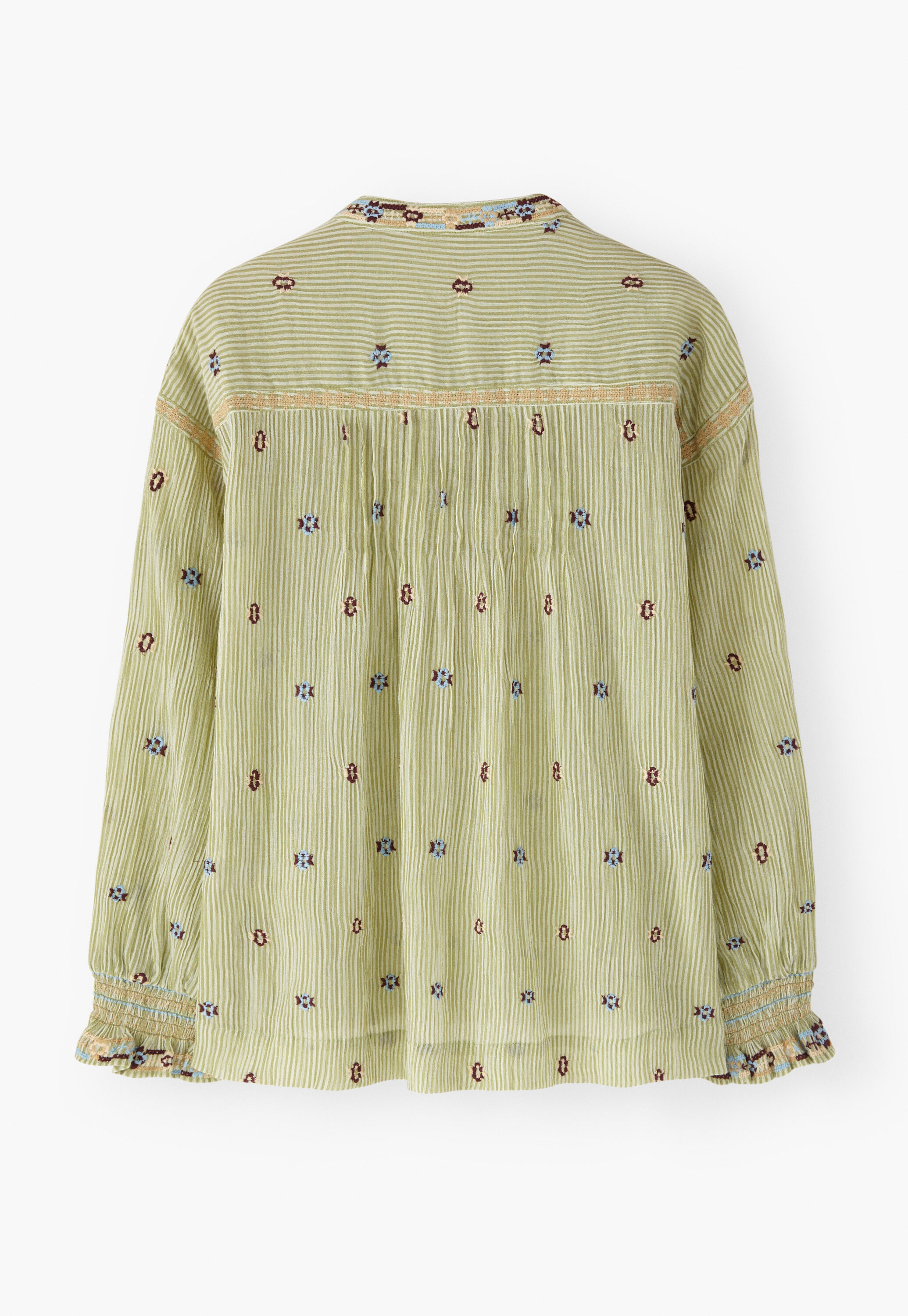 Embroidered crinkle blouse
