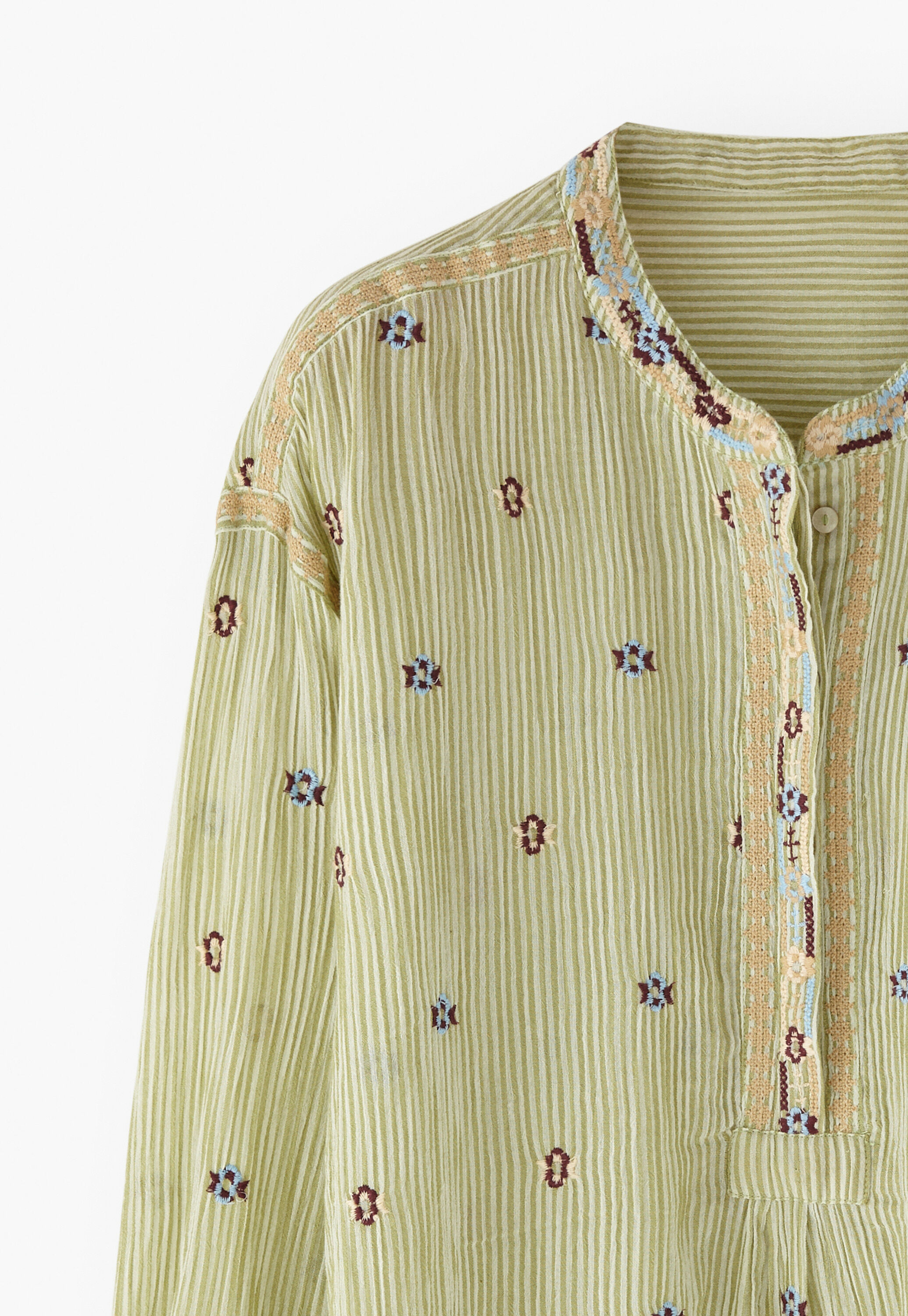 Embroidered crinkle blouse