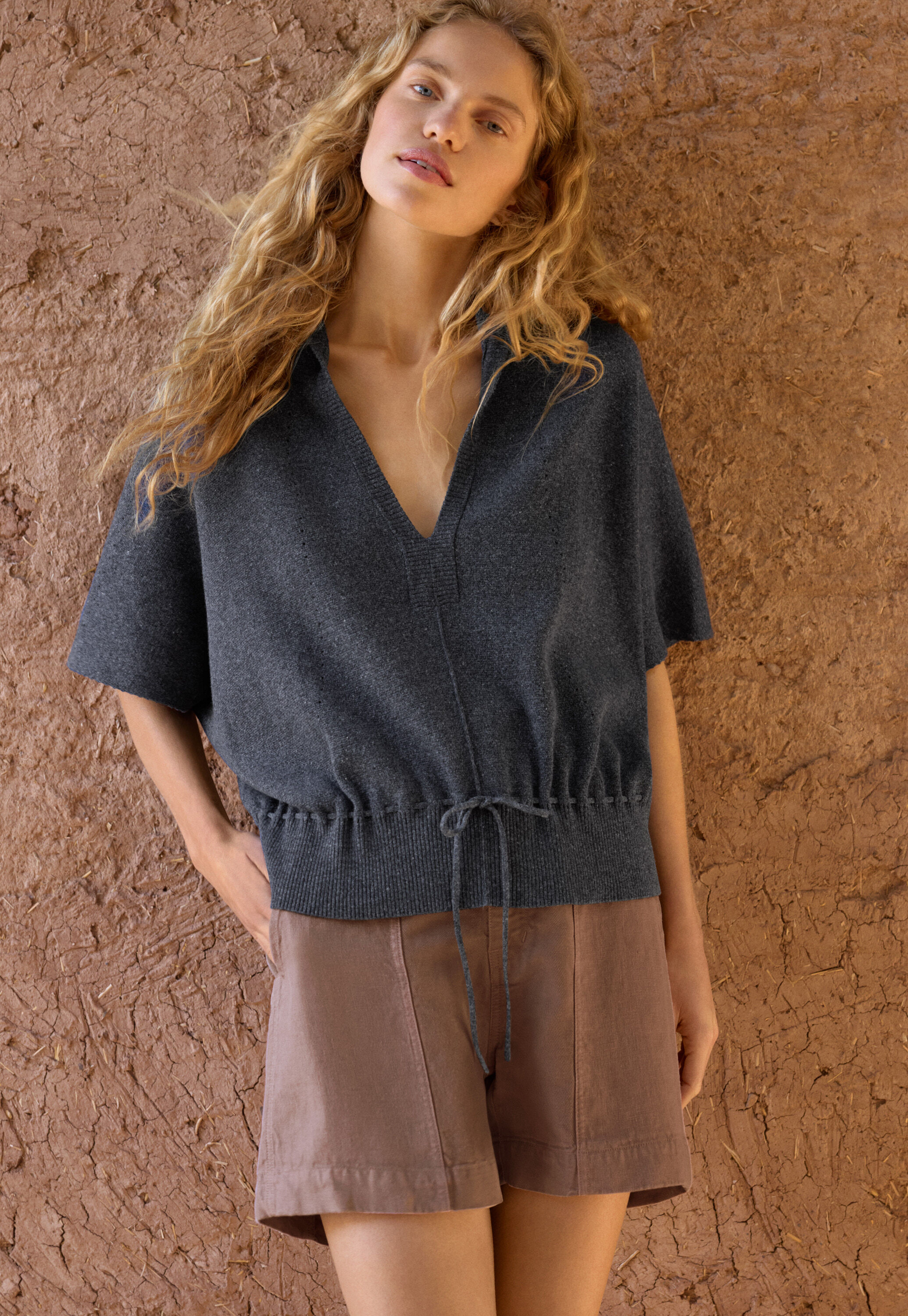Knitted poncho