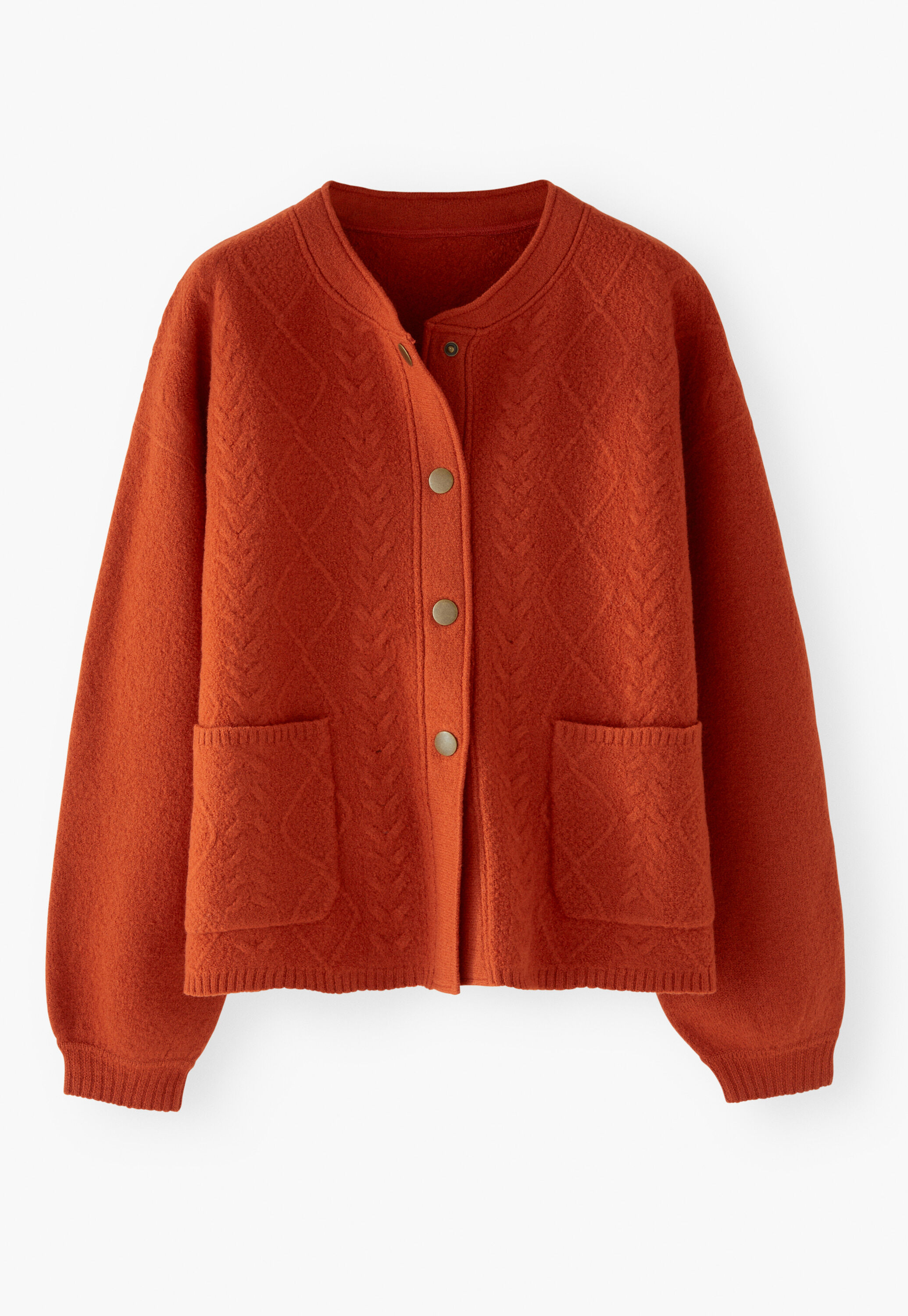 Cable-stitch bomber jacket