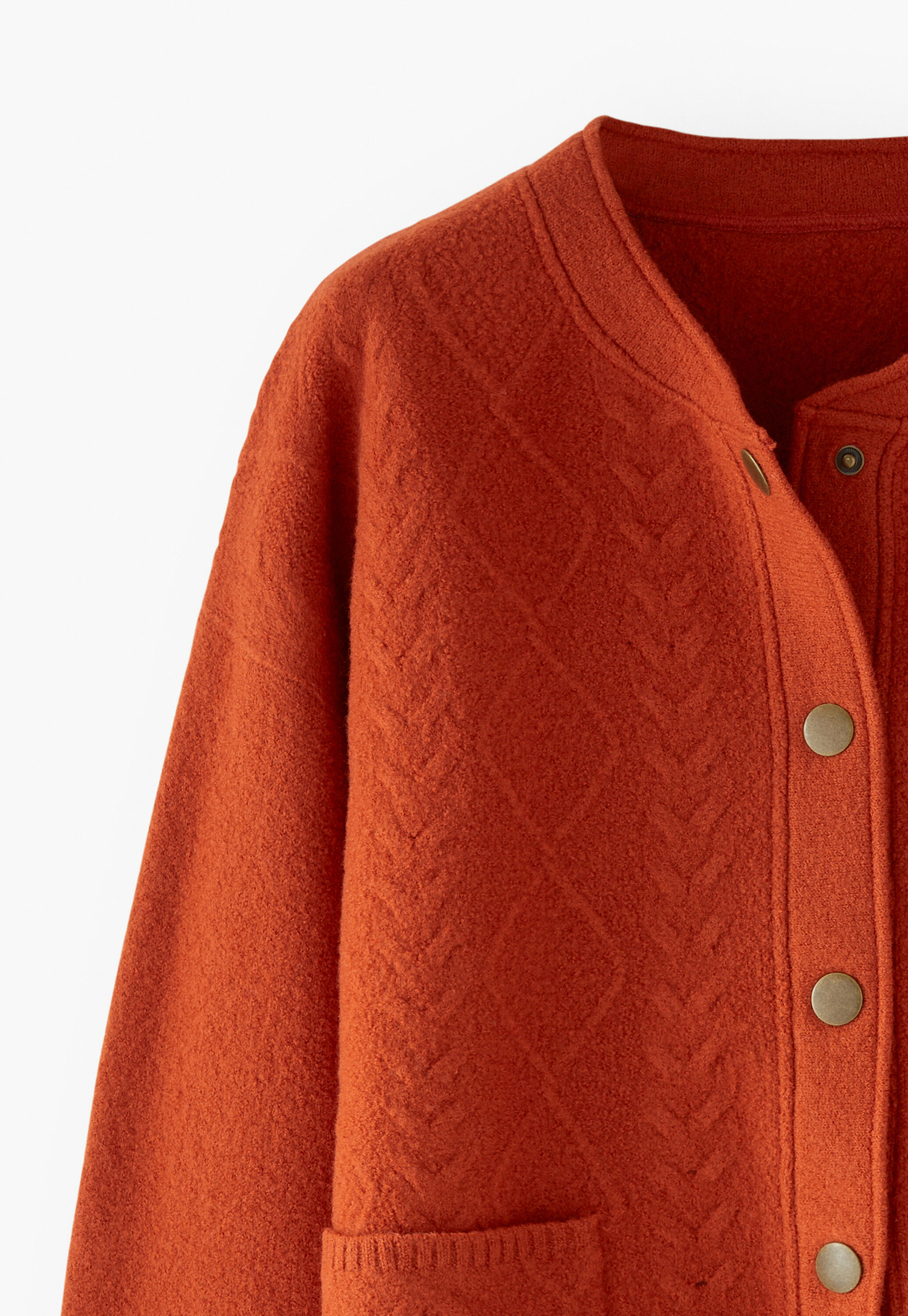 Cable-stitch bomber jacket