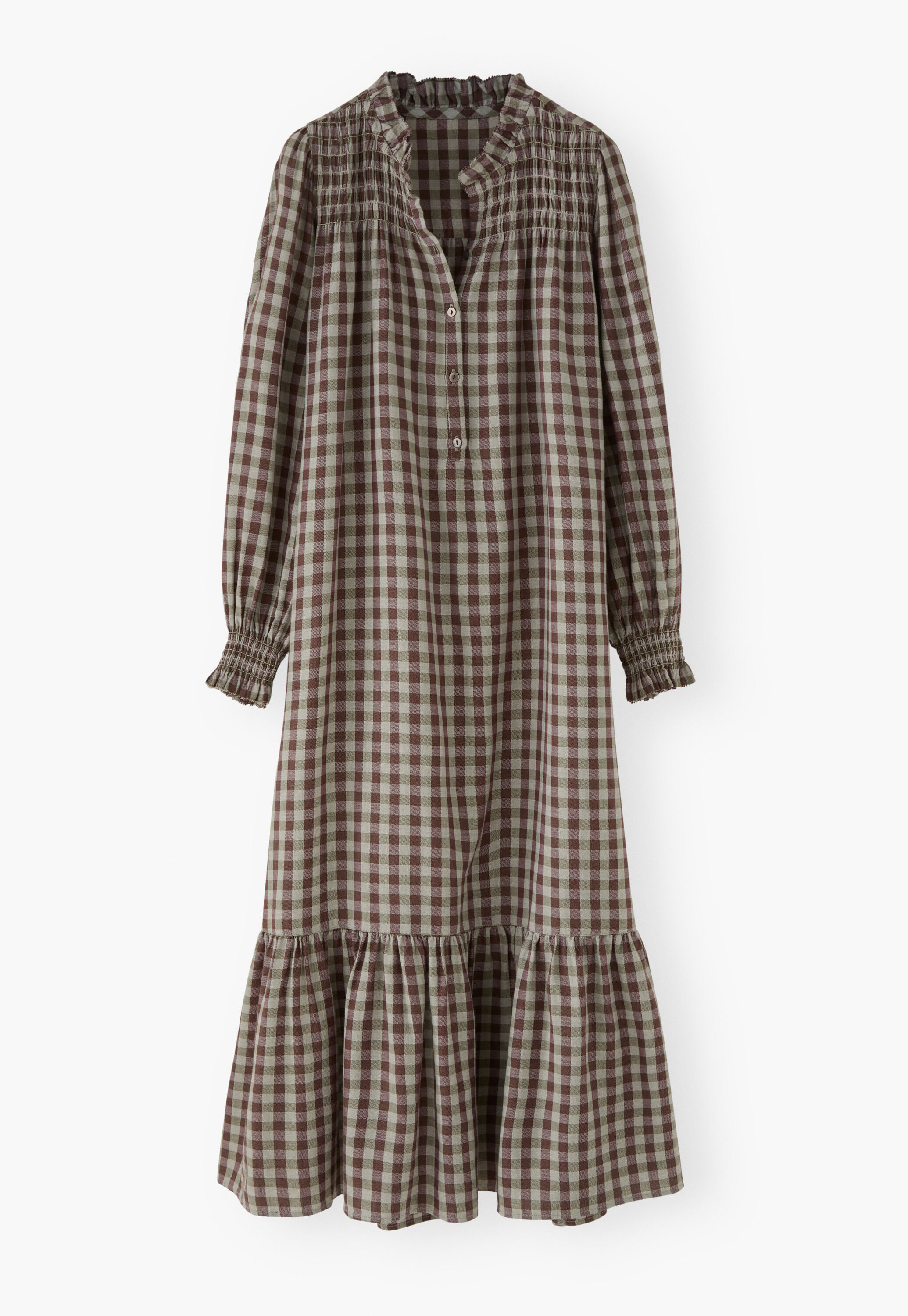Smocked check dress