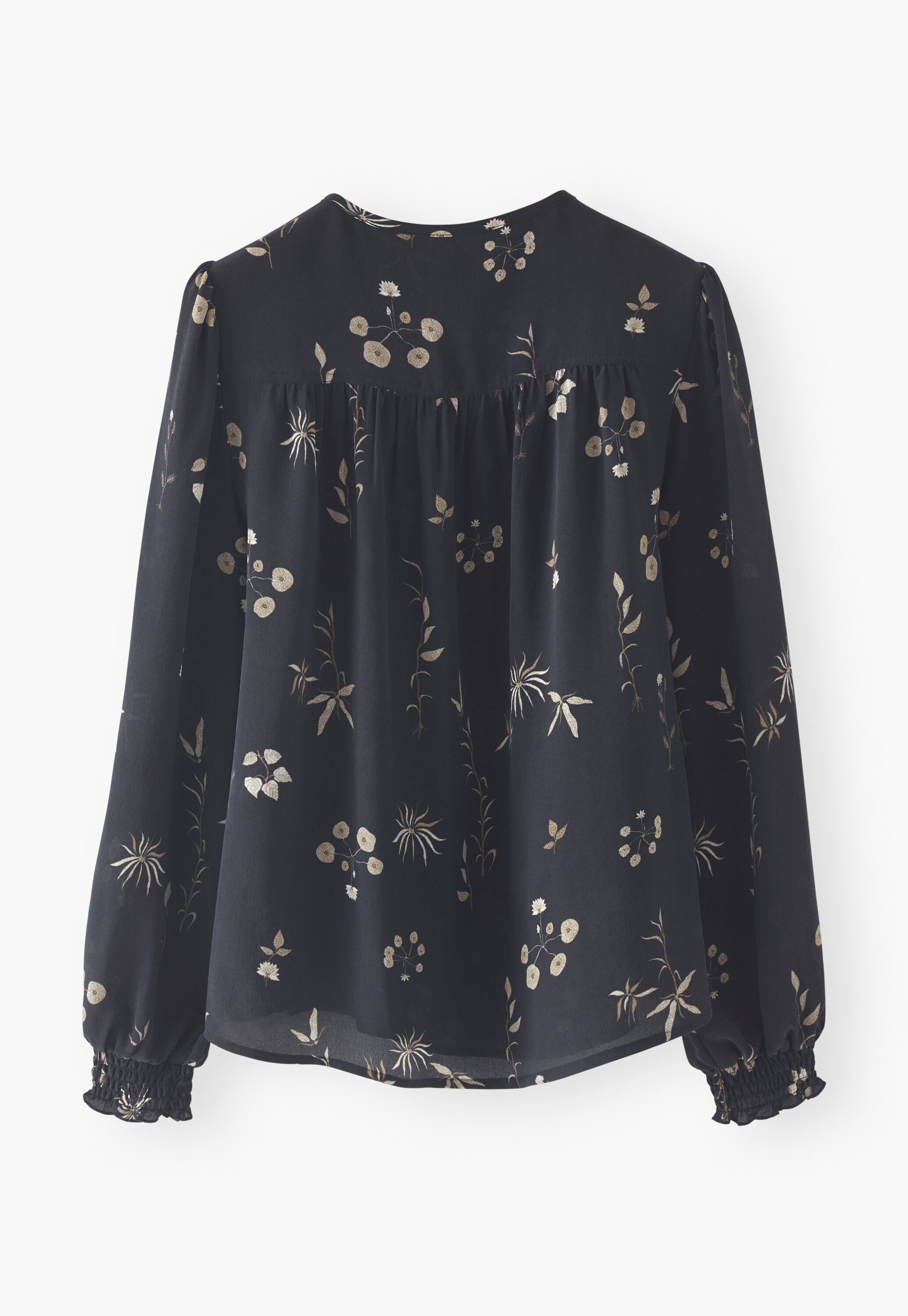 Half-placket printed blouse