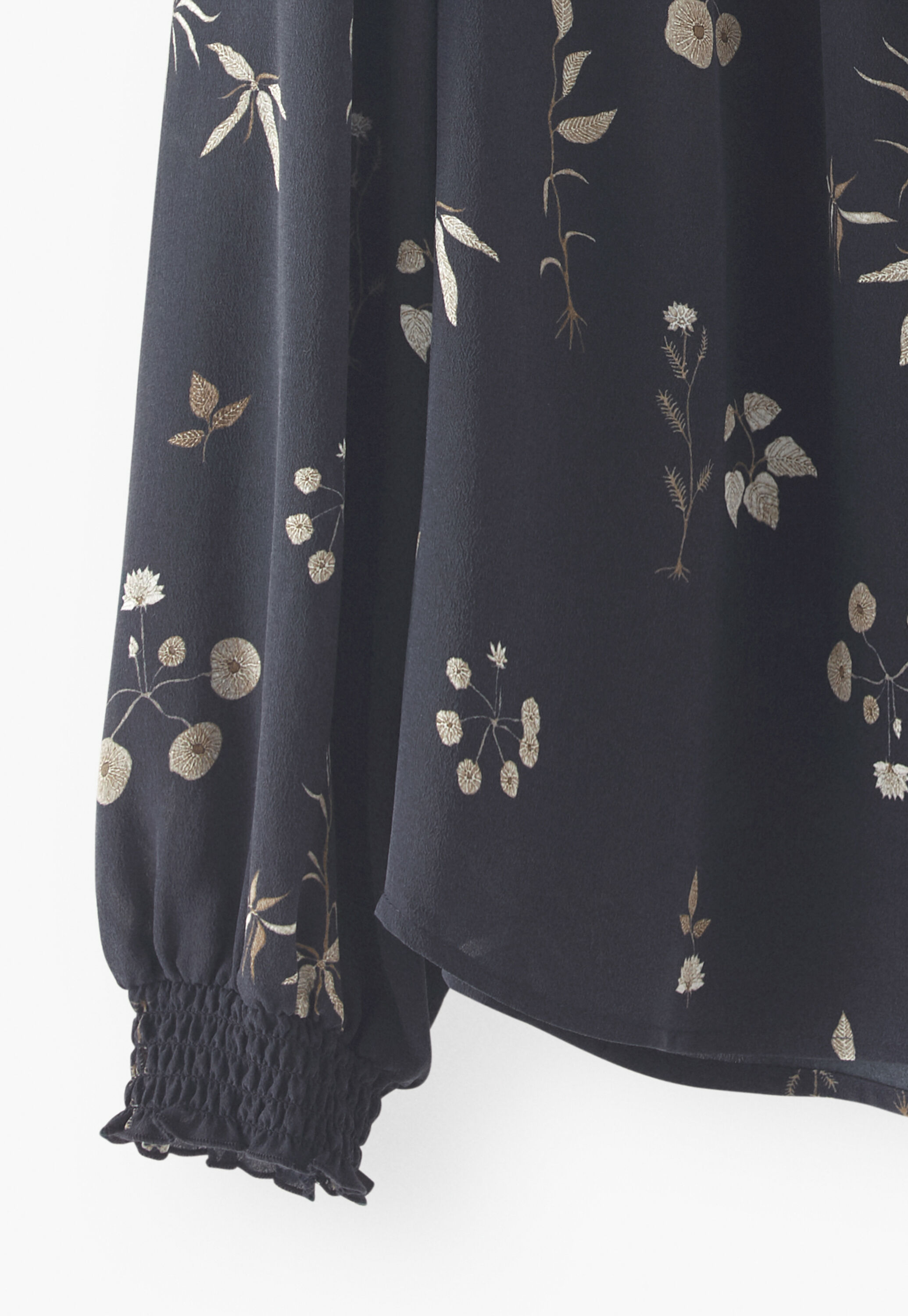 Half-placket printed blouse