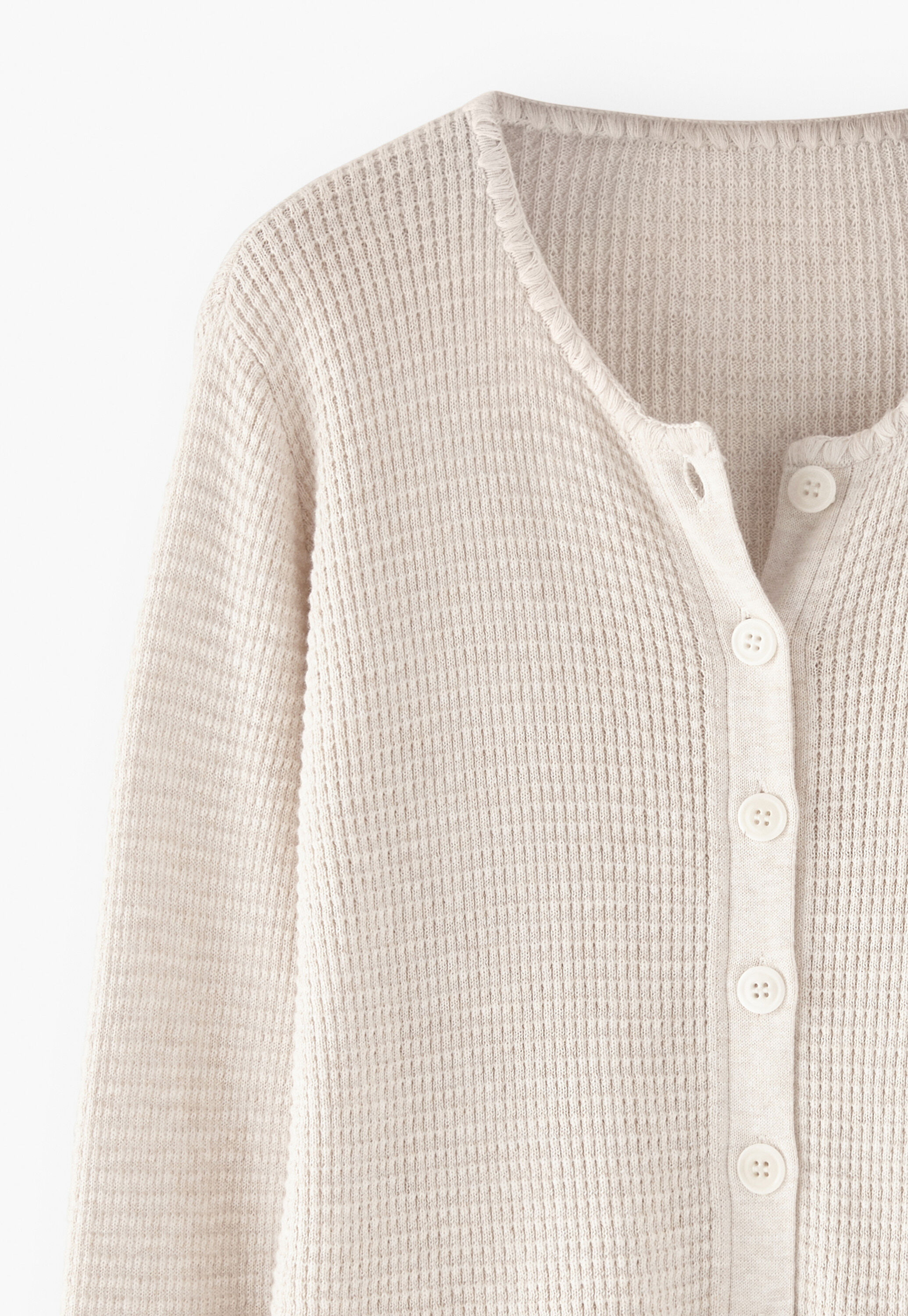 Waffle-stitch cardigan