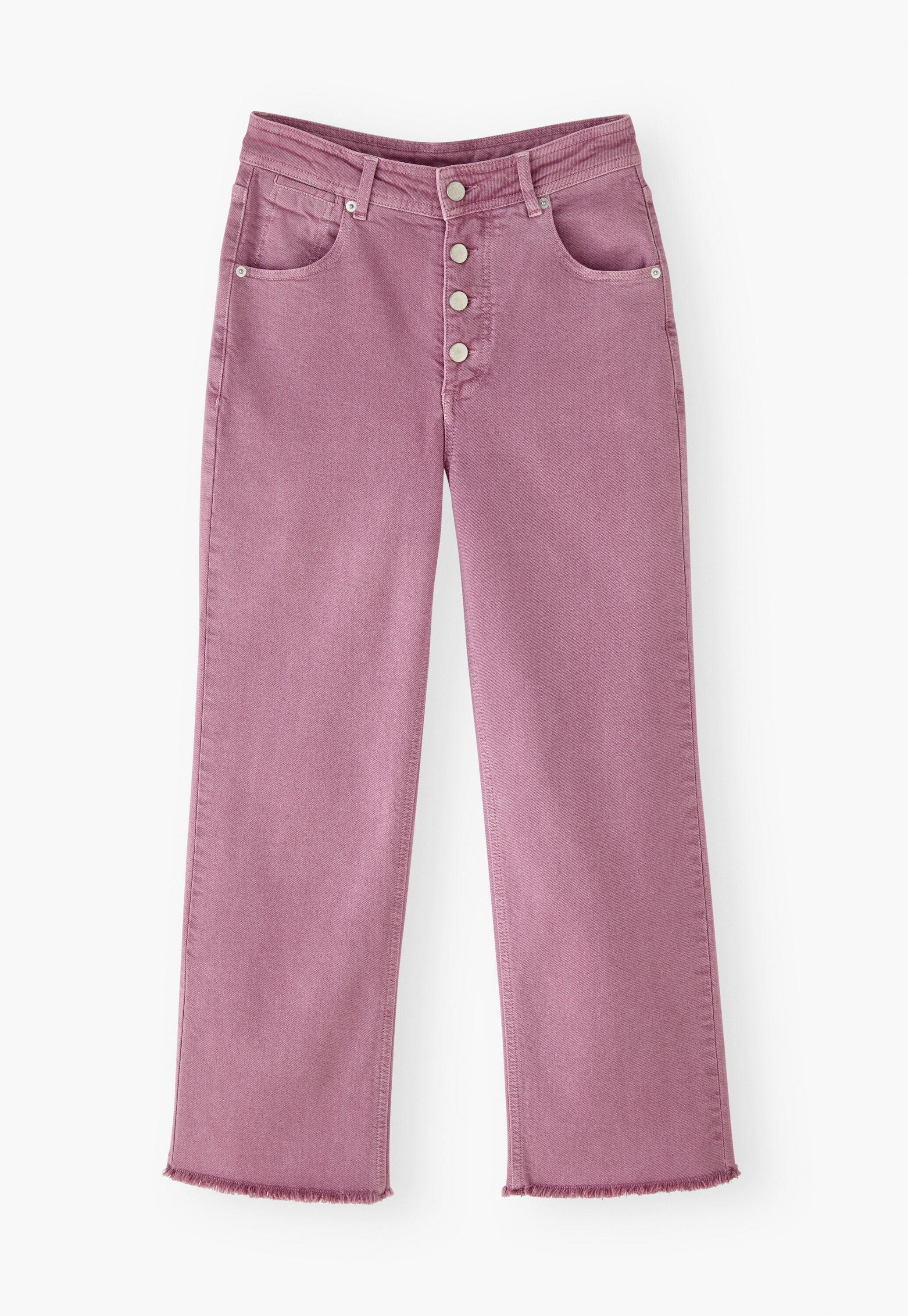 Straight-leg let-down hem jeans