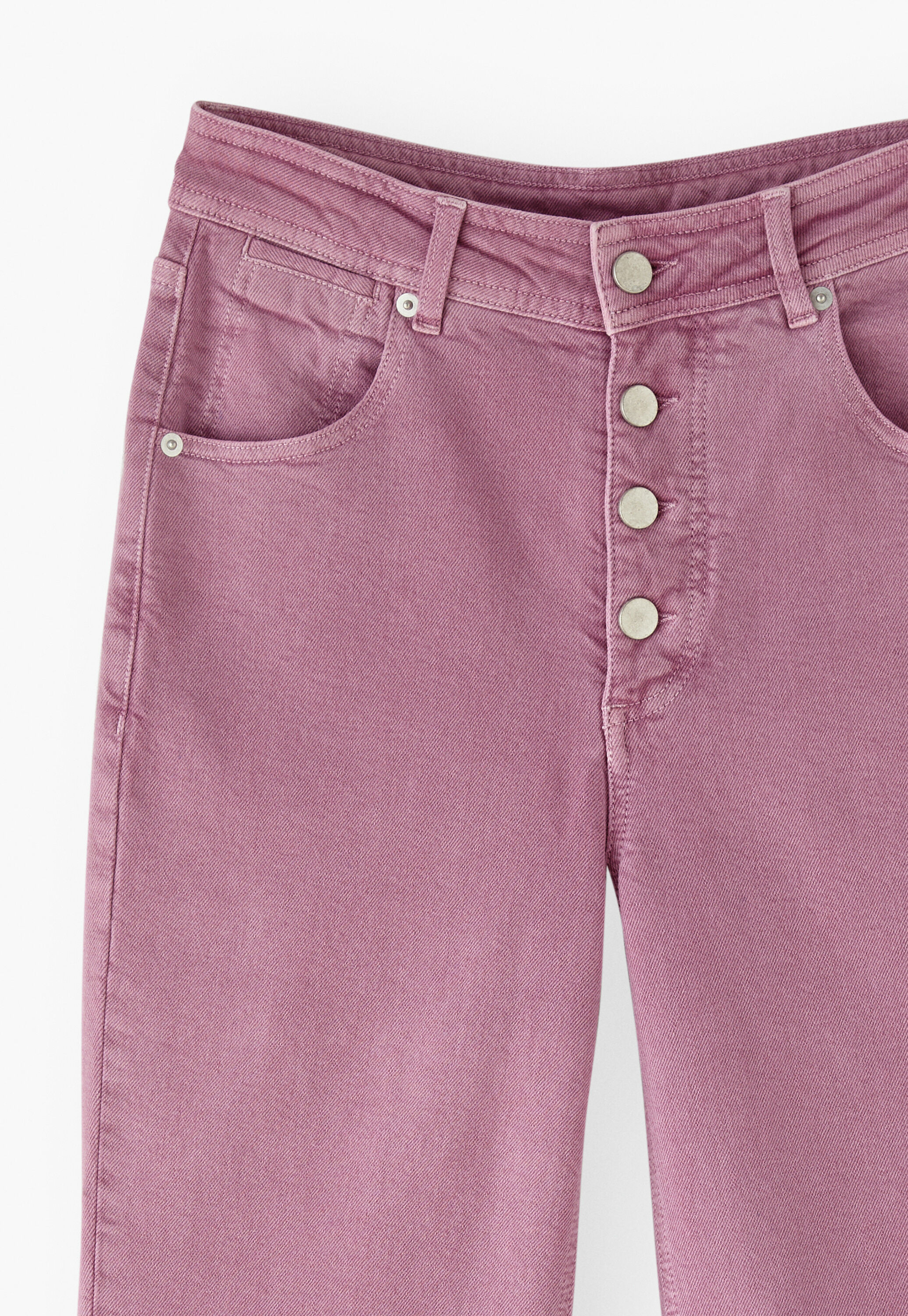 Straight-leg let-down hem jeans